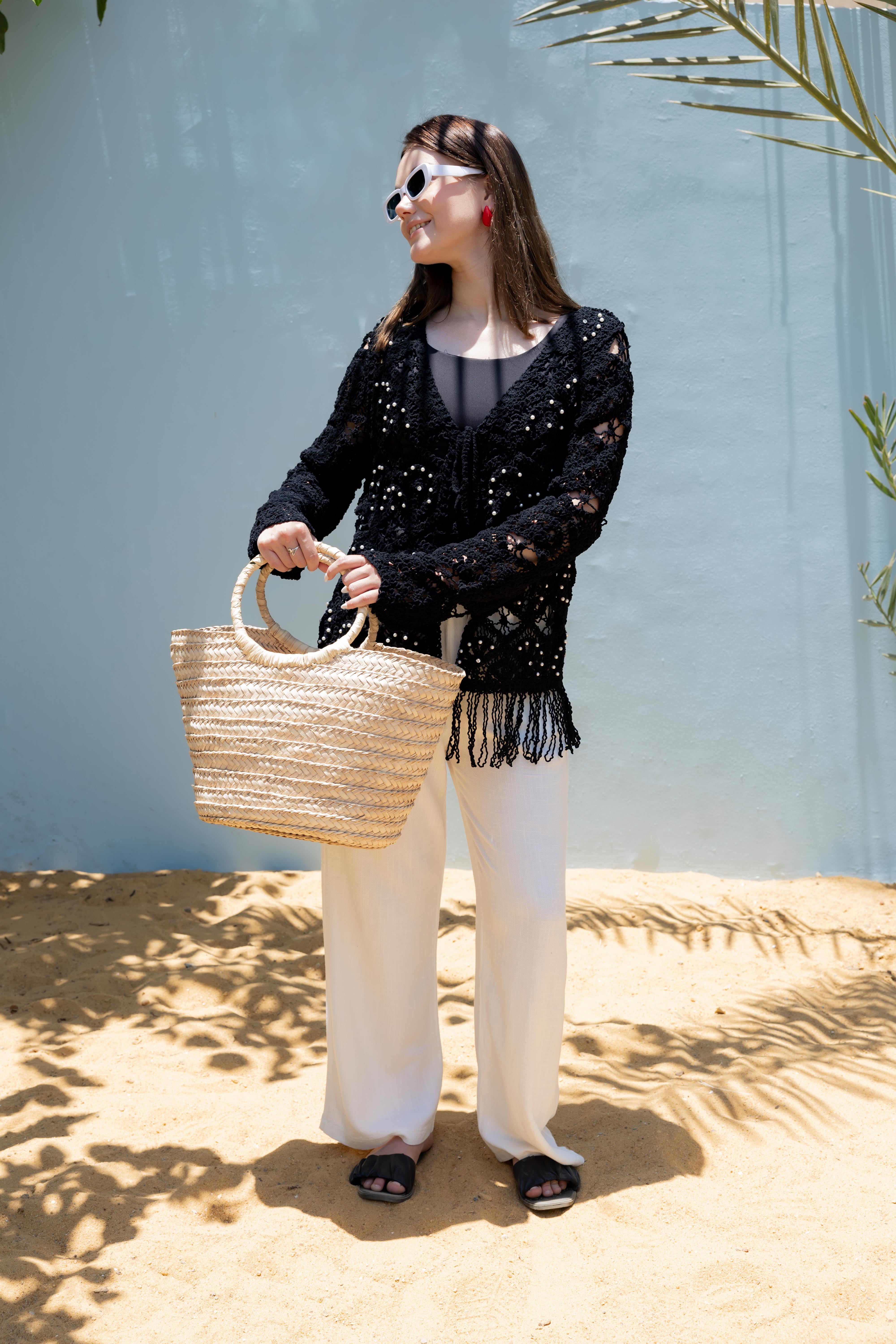 Open Front Knitwear Body With Tie Detail