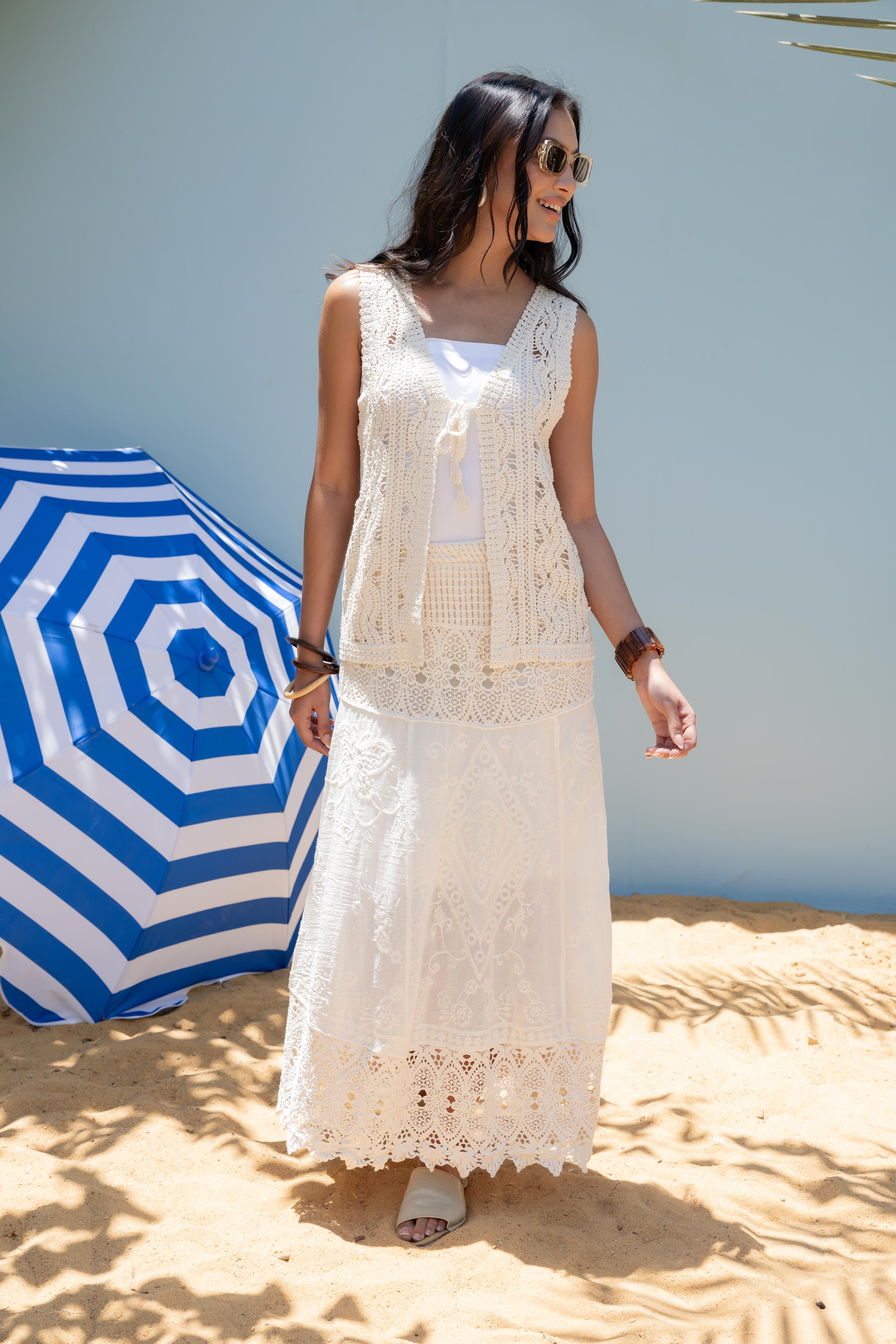 Knitwear Lace Trim Skirt