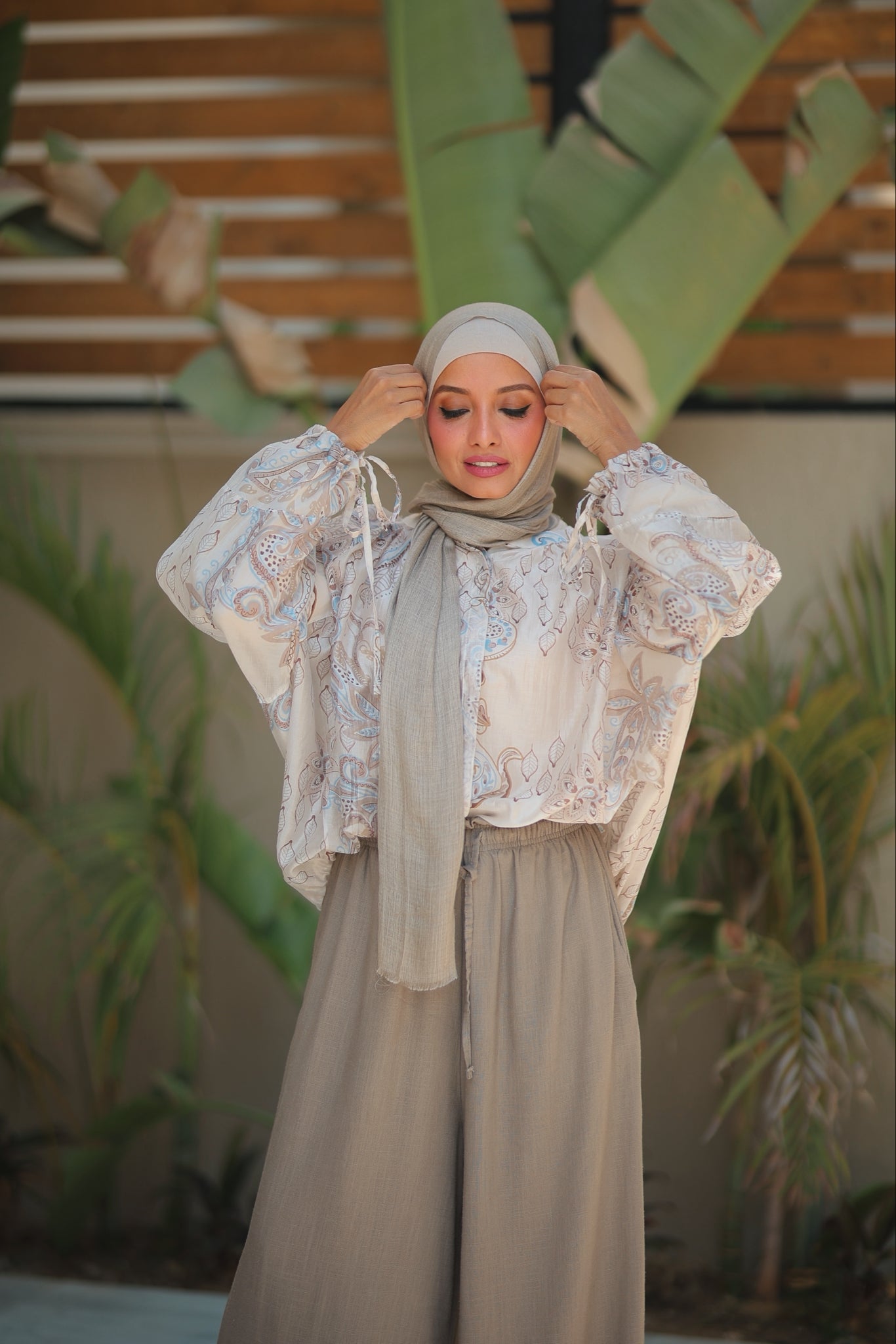 Floral Tie Sleeve Shirt