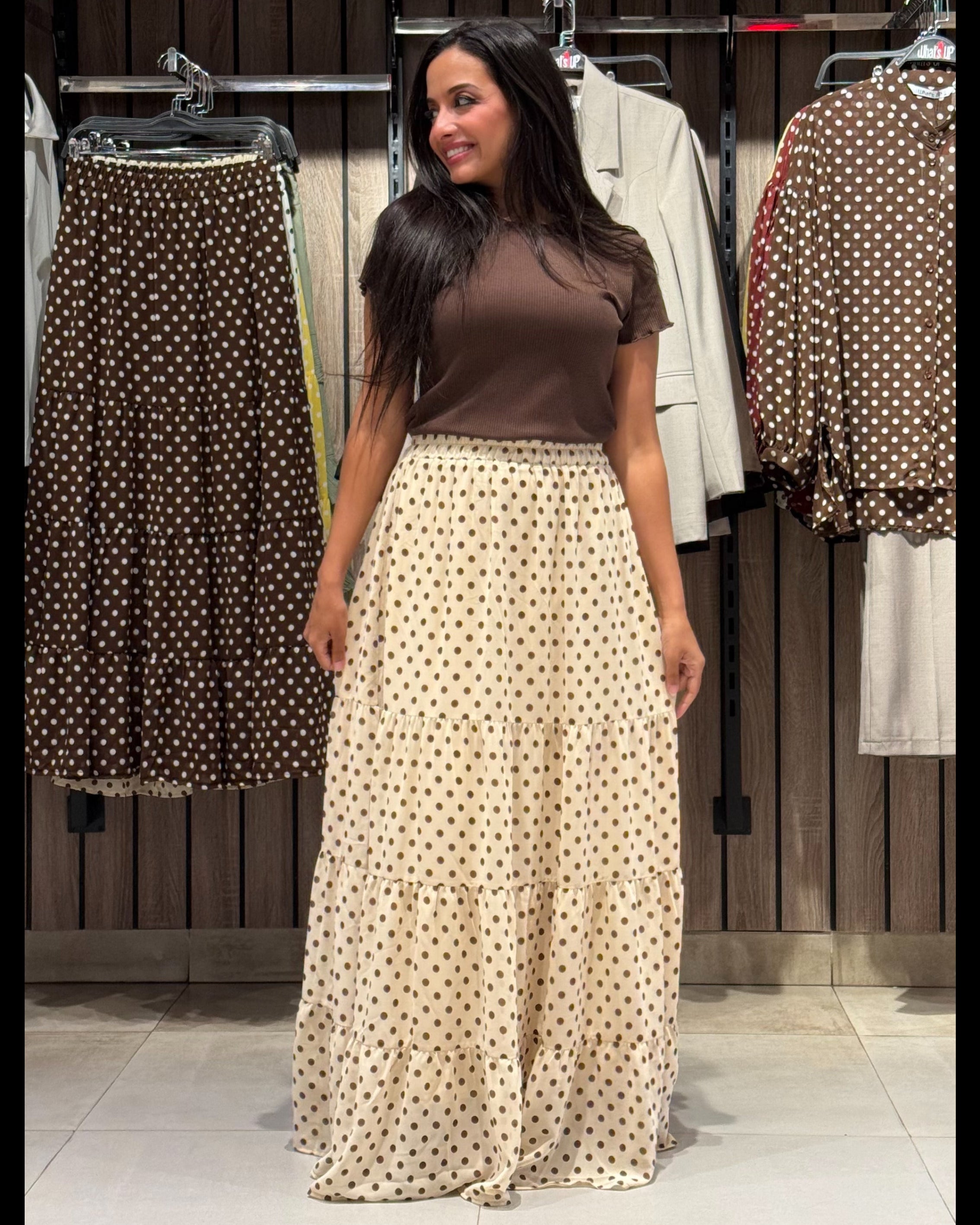 Long Polka Dot Skirt