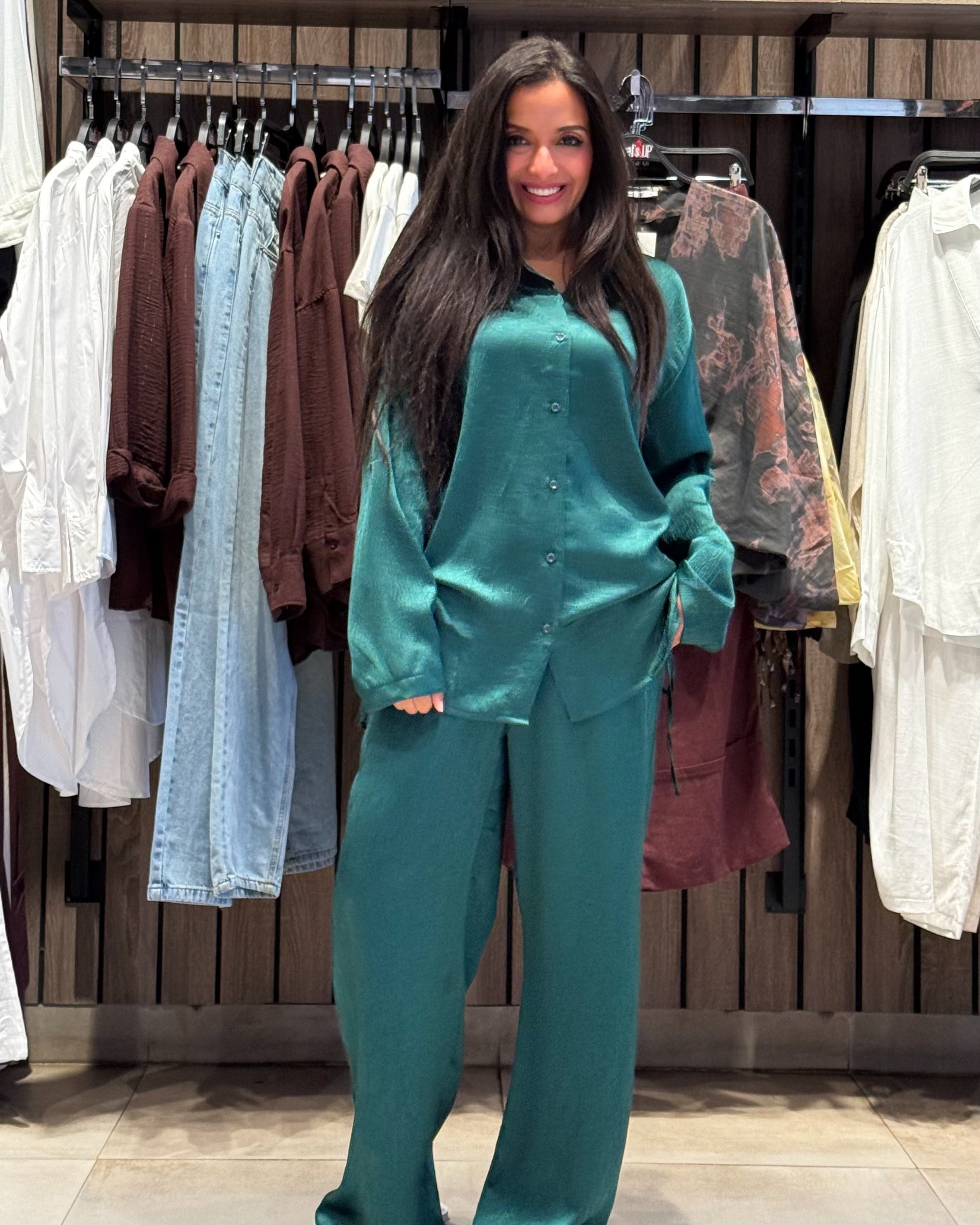 Long Plain Button Front Shirt In Different Colors