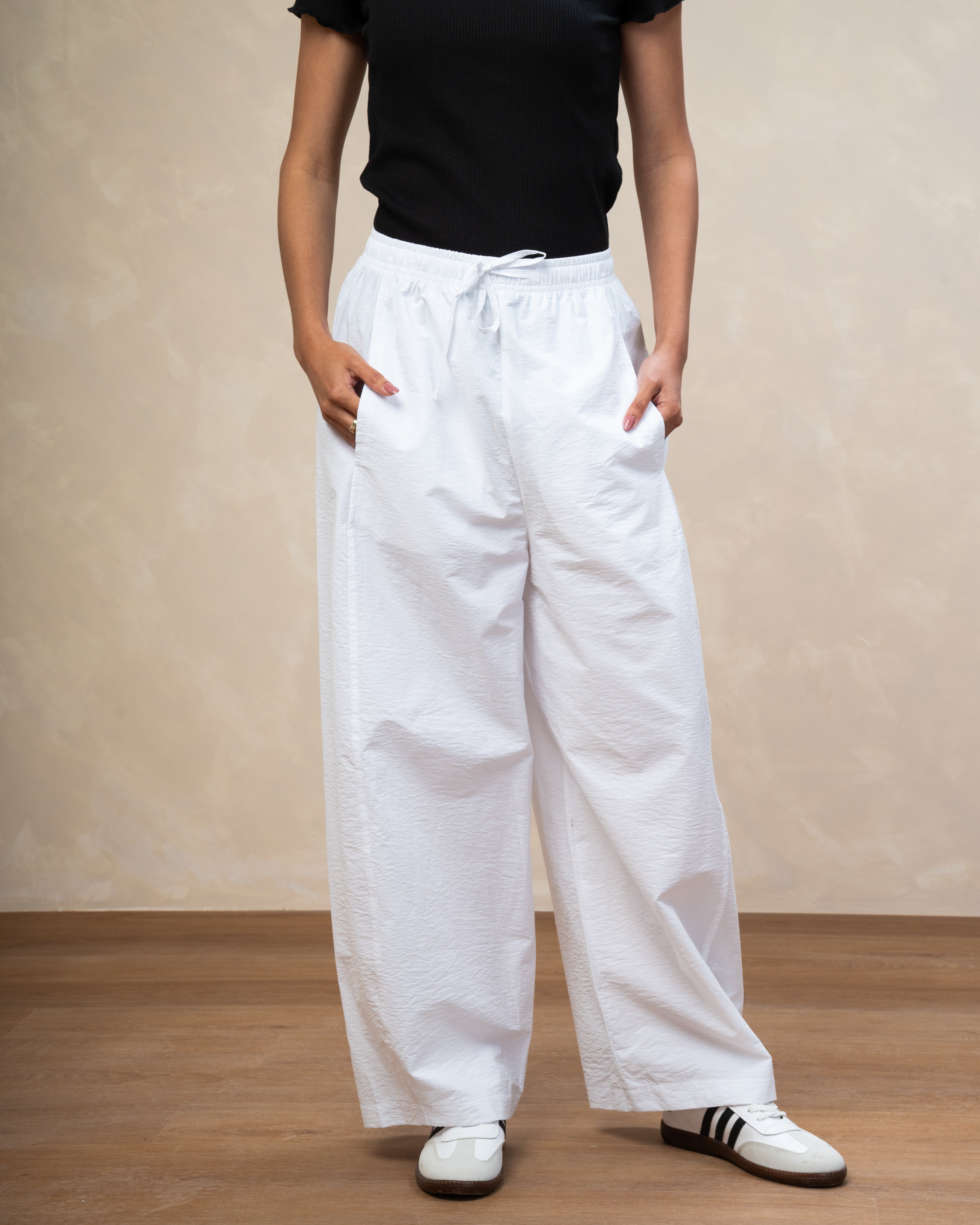 Gabardine Trouser With Drawstring Waist