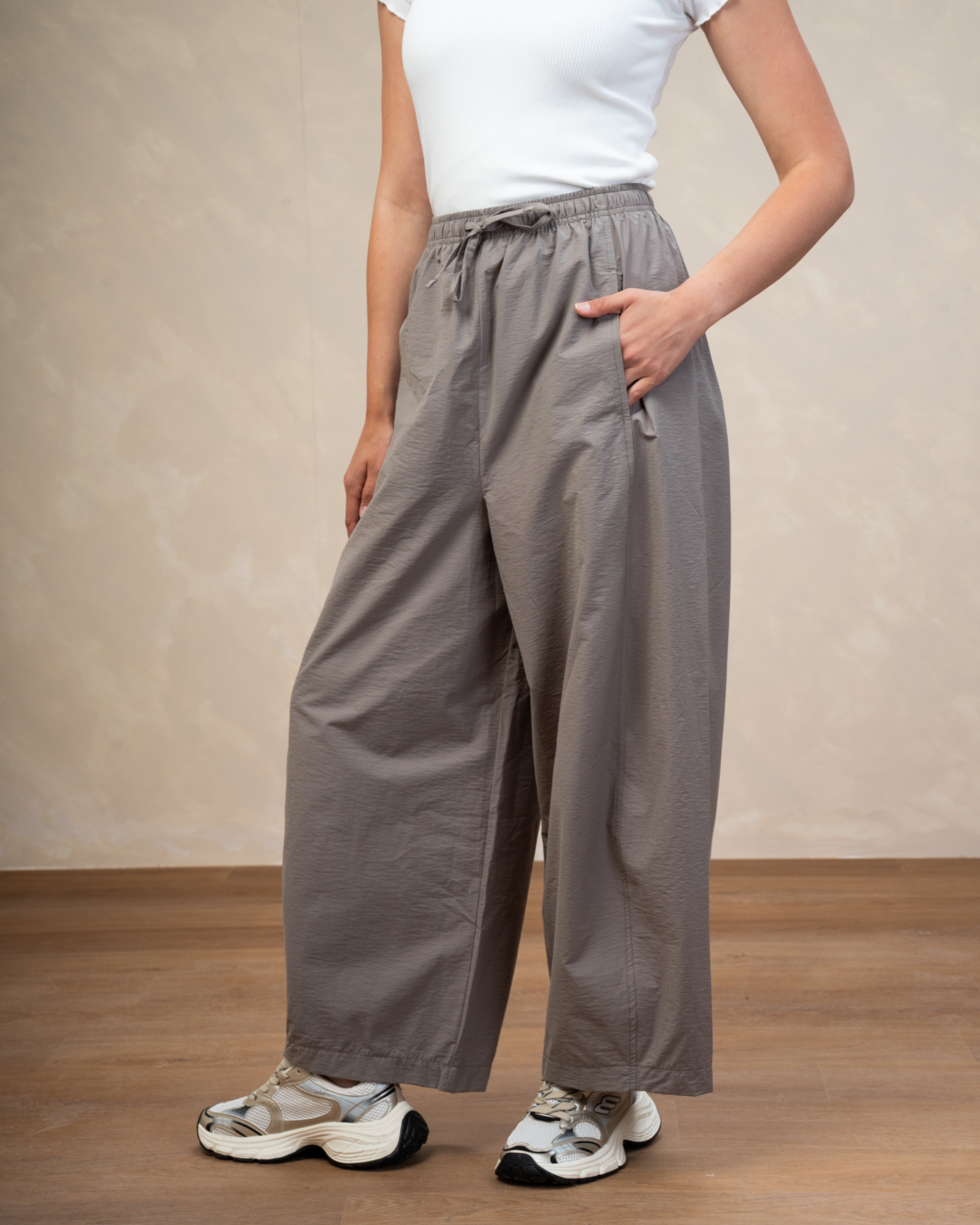 Gabardine Trouser With Drawstring Waist
