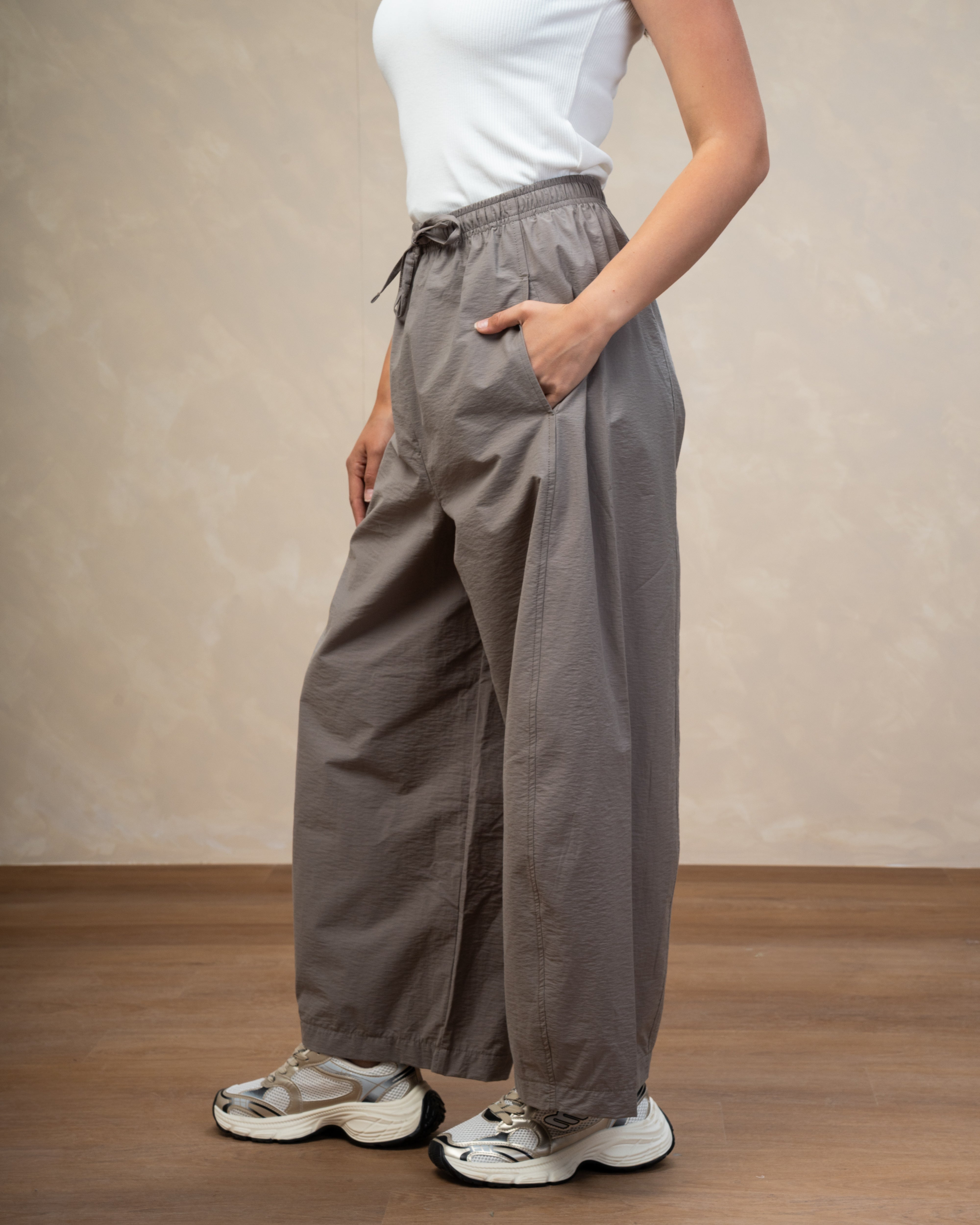 Gabardine Trouser With Drawstring Waist