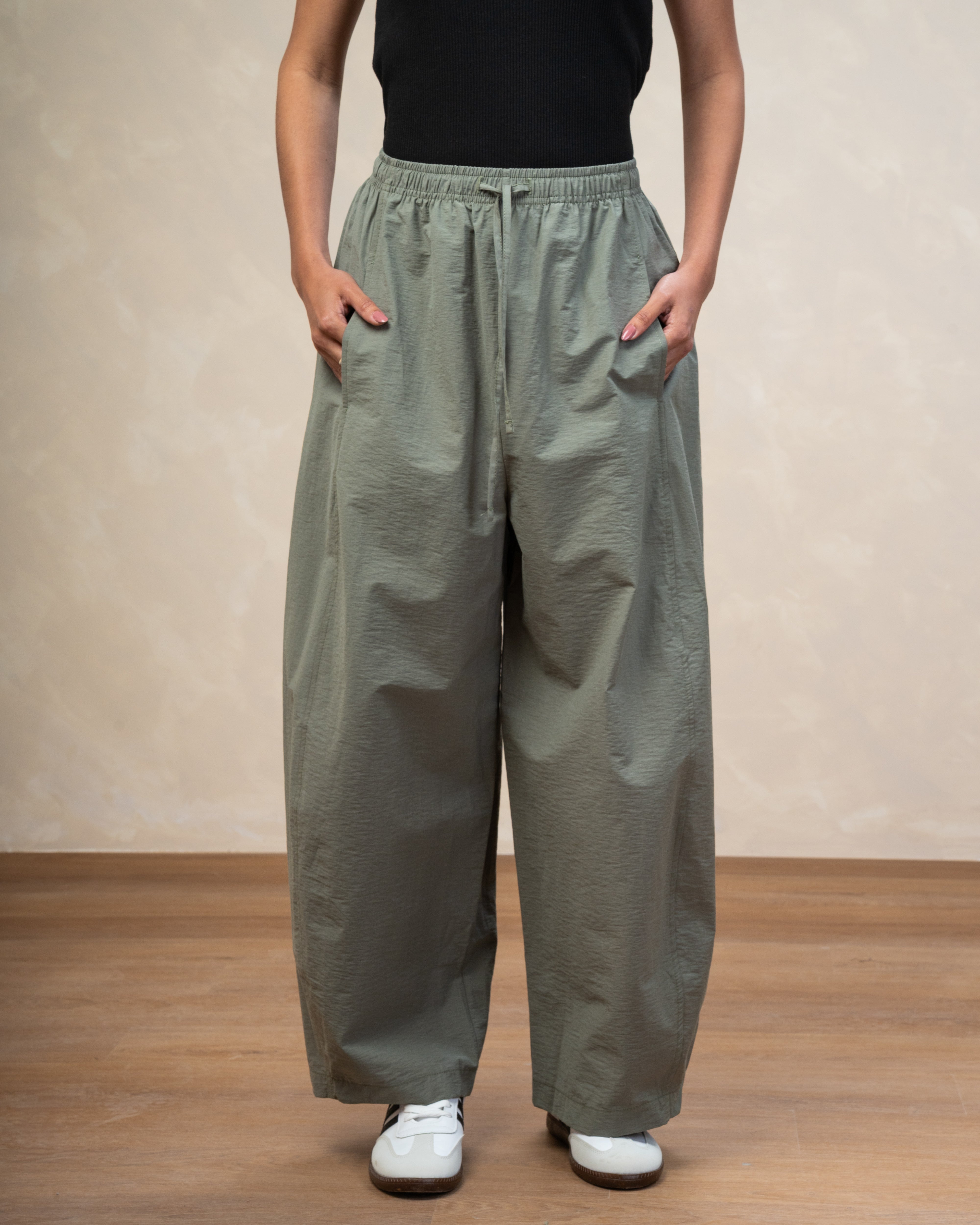 Gabardine Trouser With Drawstring Waist