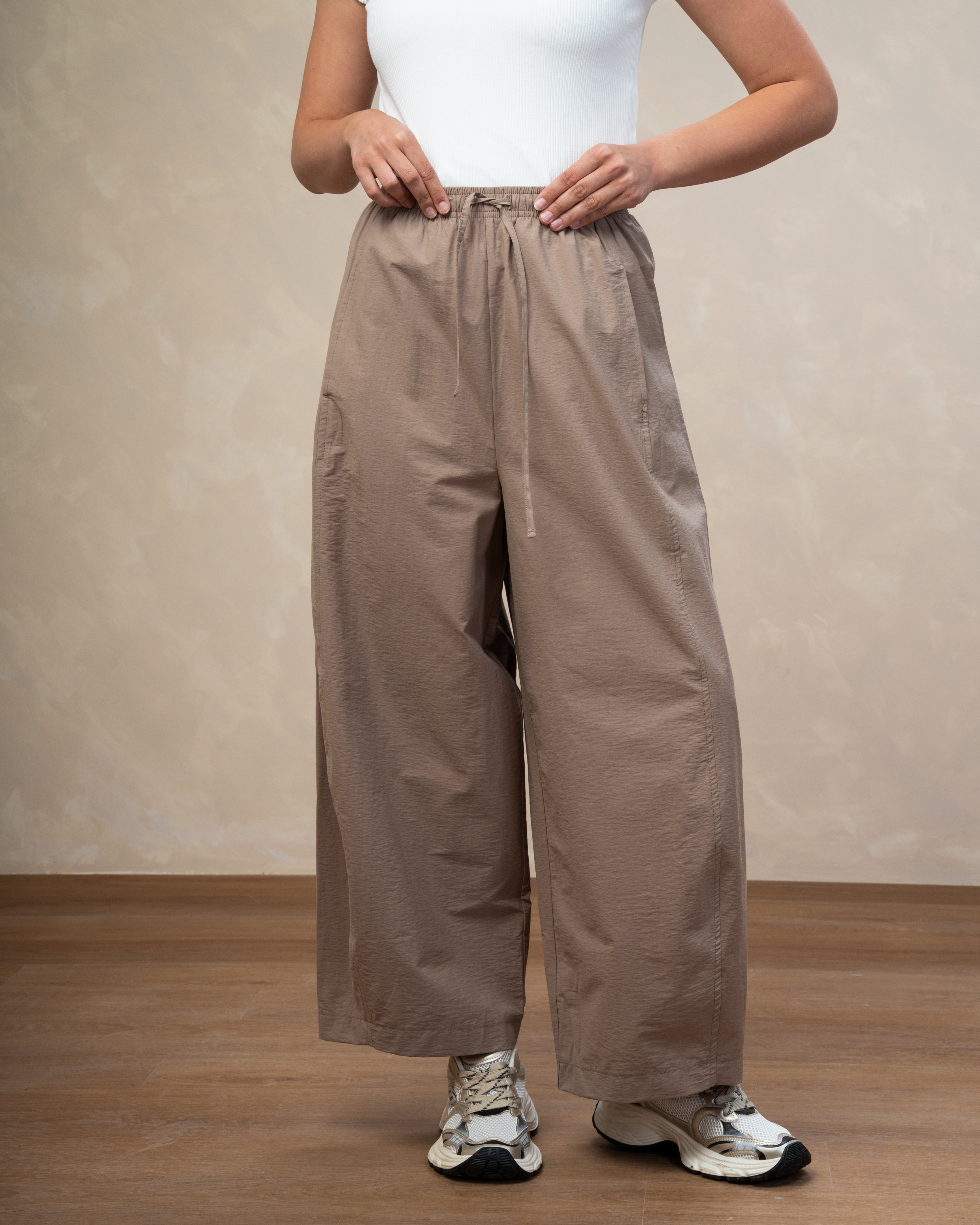 Gabardine Trouser With Drawstring Waist