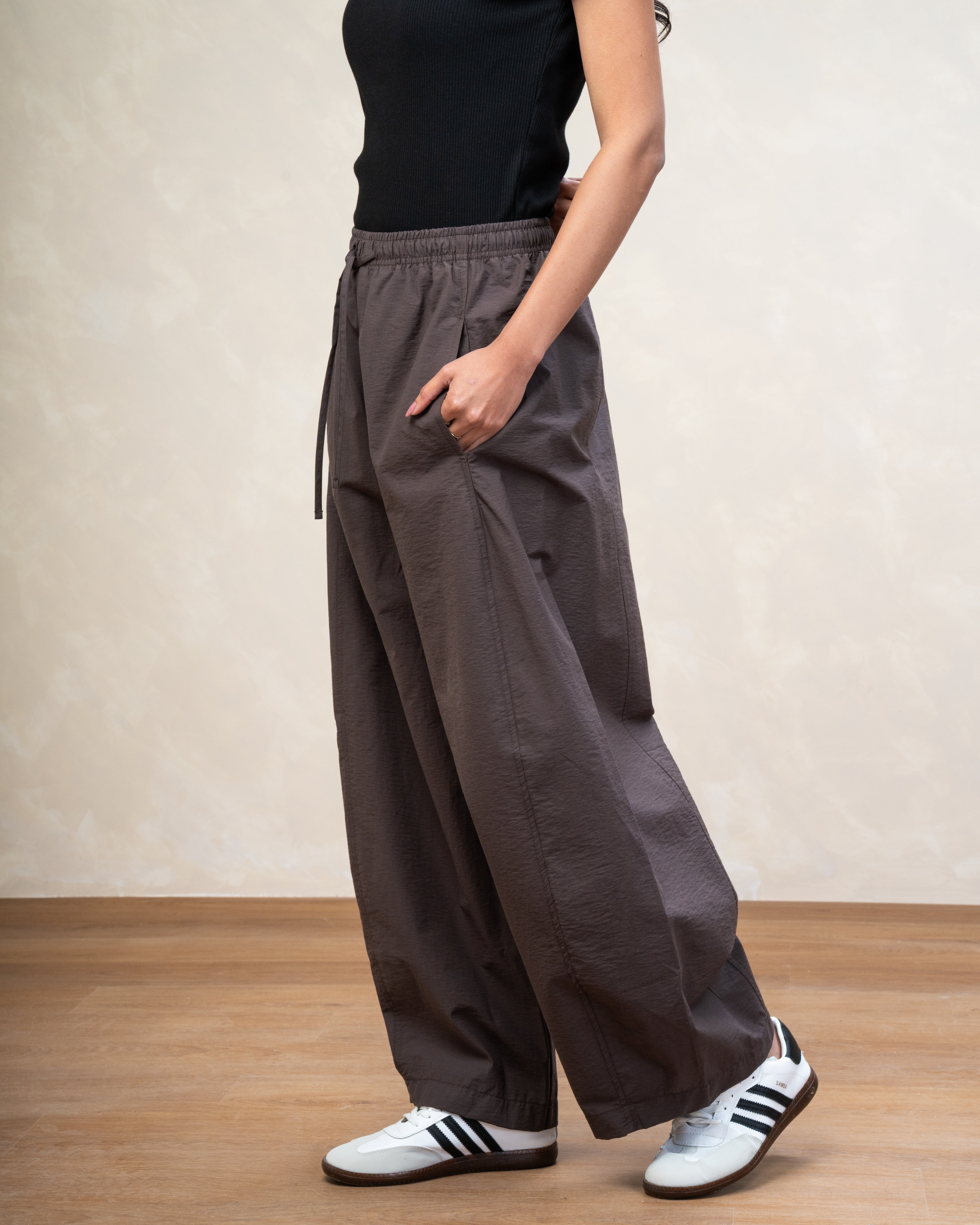 Gabardine Trouser With Drawstring Waist