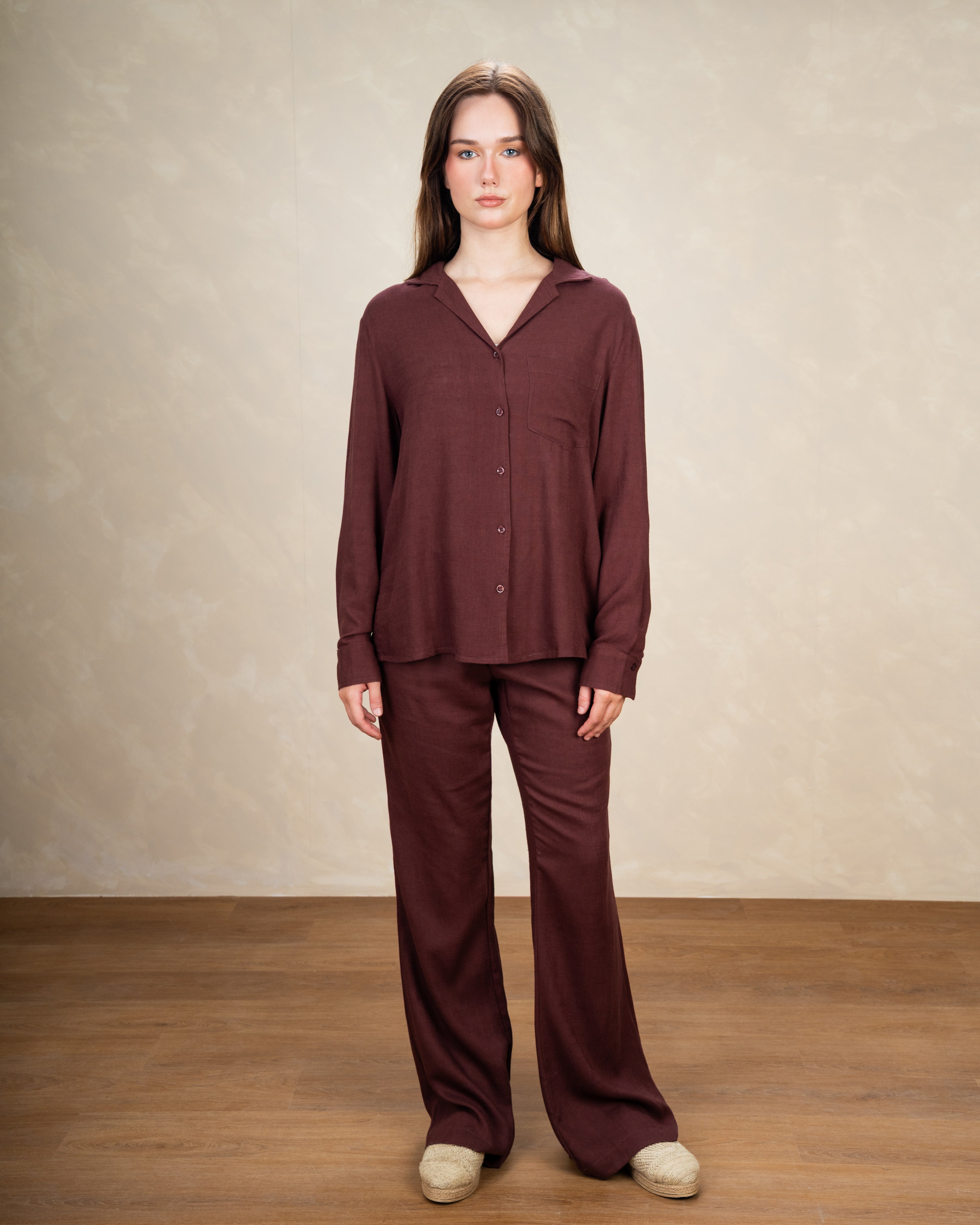 Linen Shirt With Single Chest Pocket