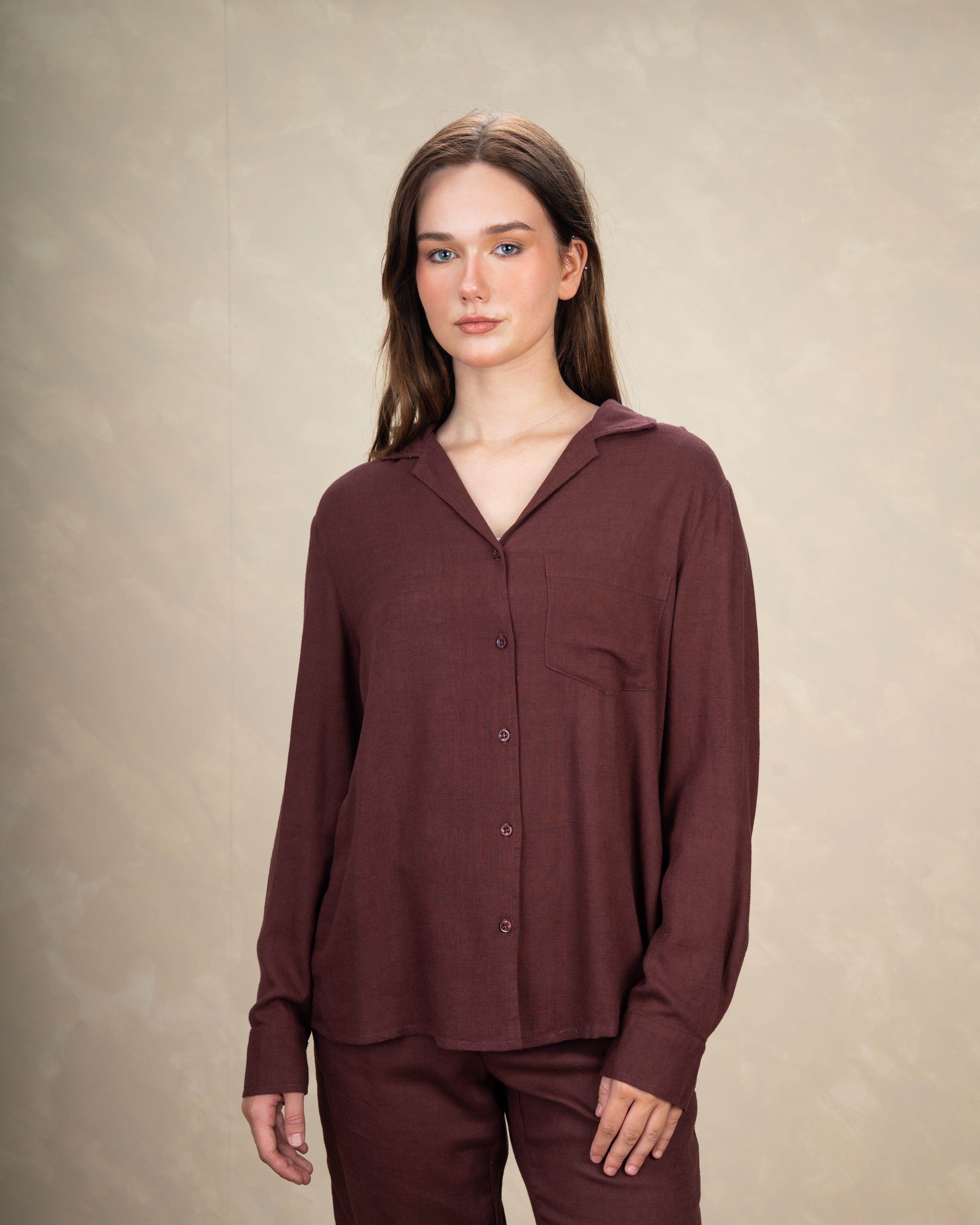 Linen Shirt With Single Chest Pocket