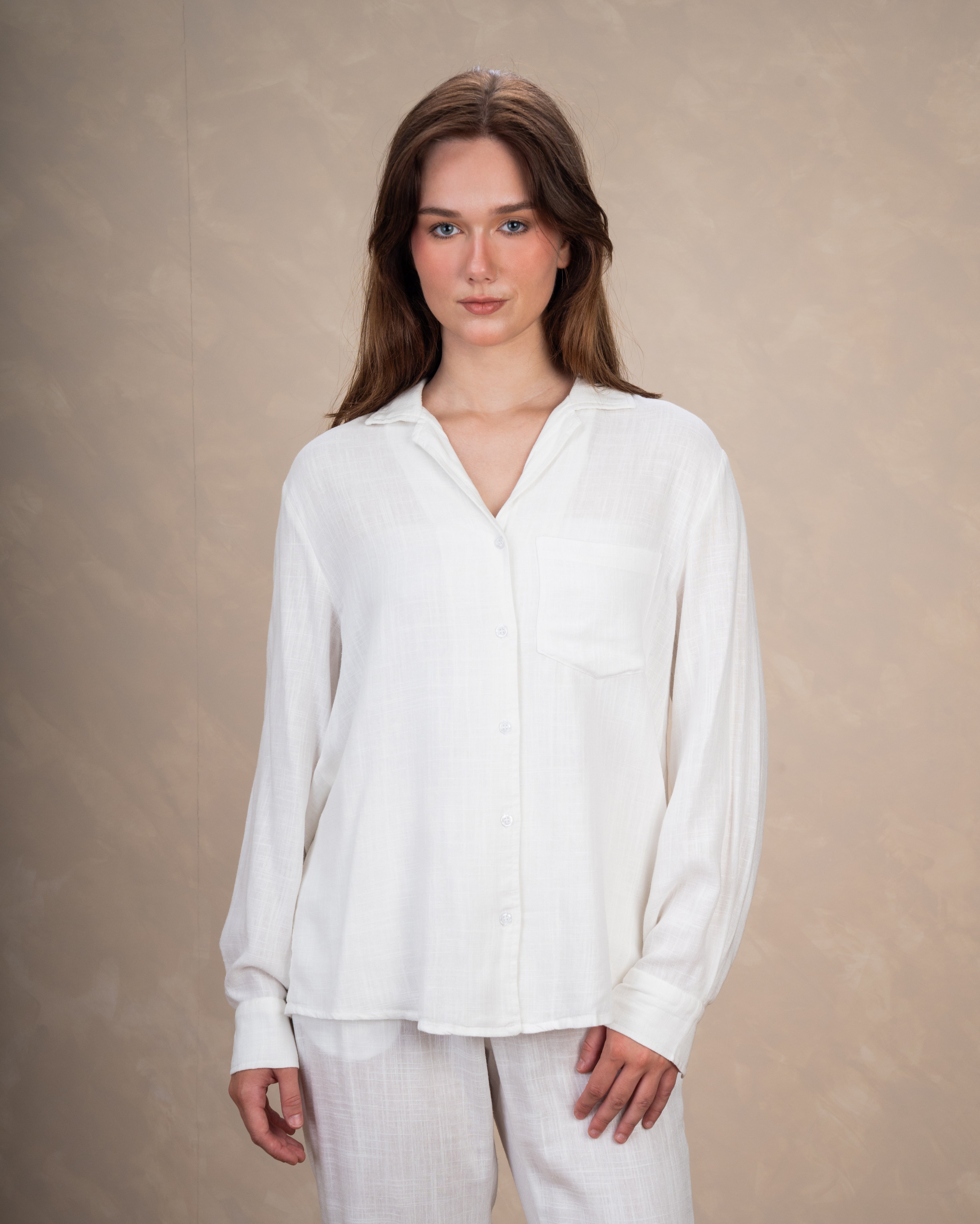 Linen Shirt With Single Chest Pocket