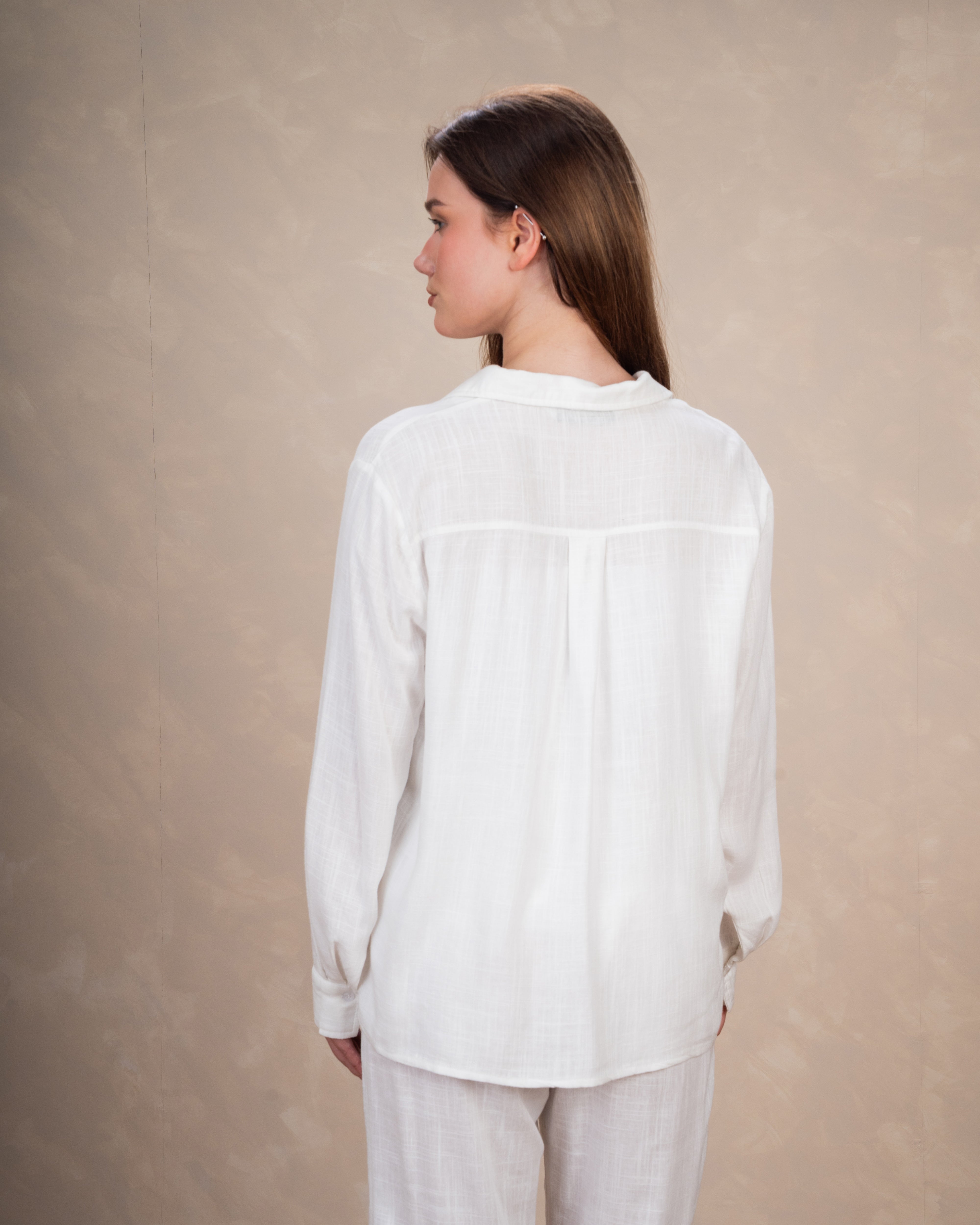 Linen Shirt With Single Chest Pocket