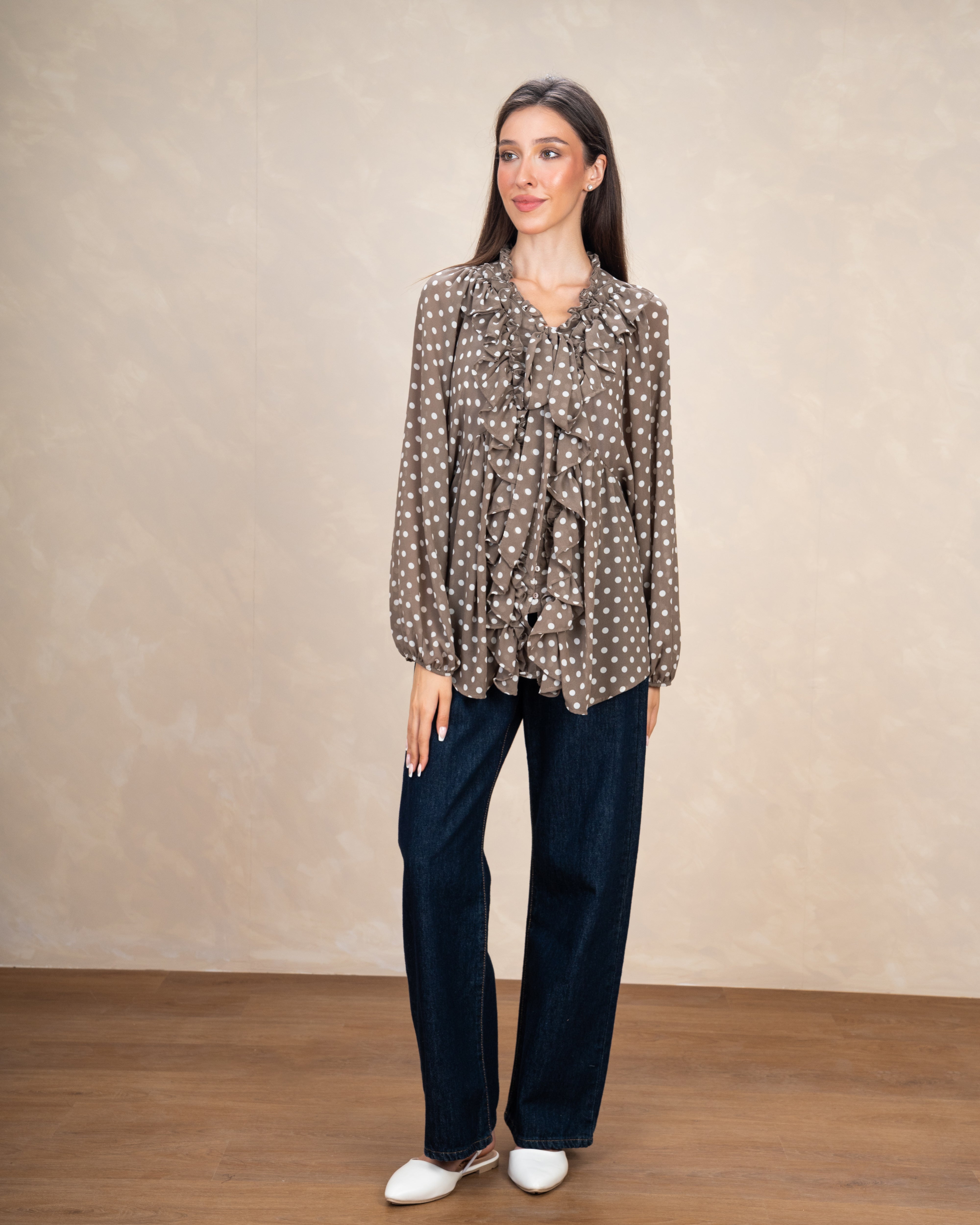 Colorful Mini Polka Dot Blouse