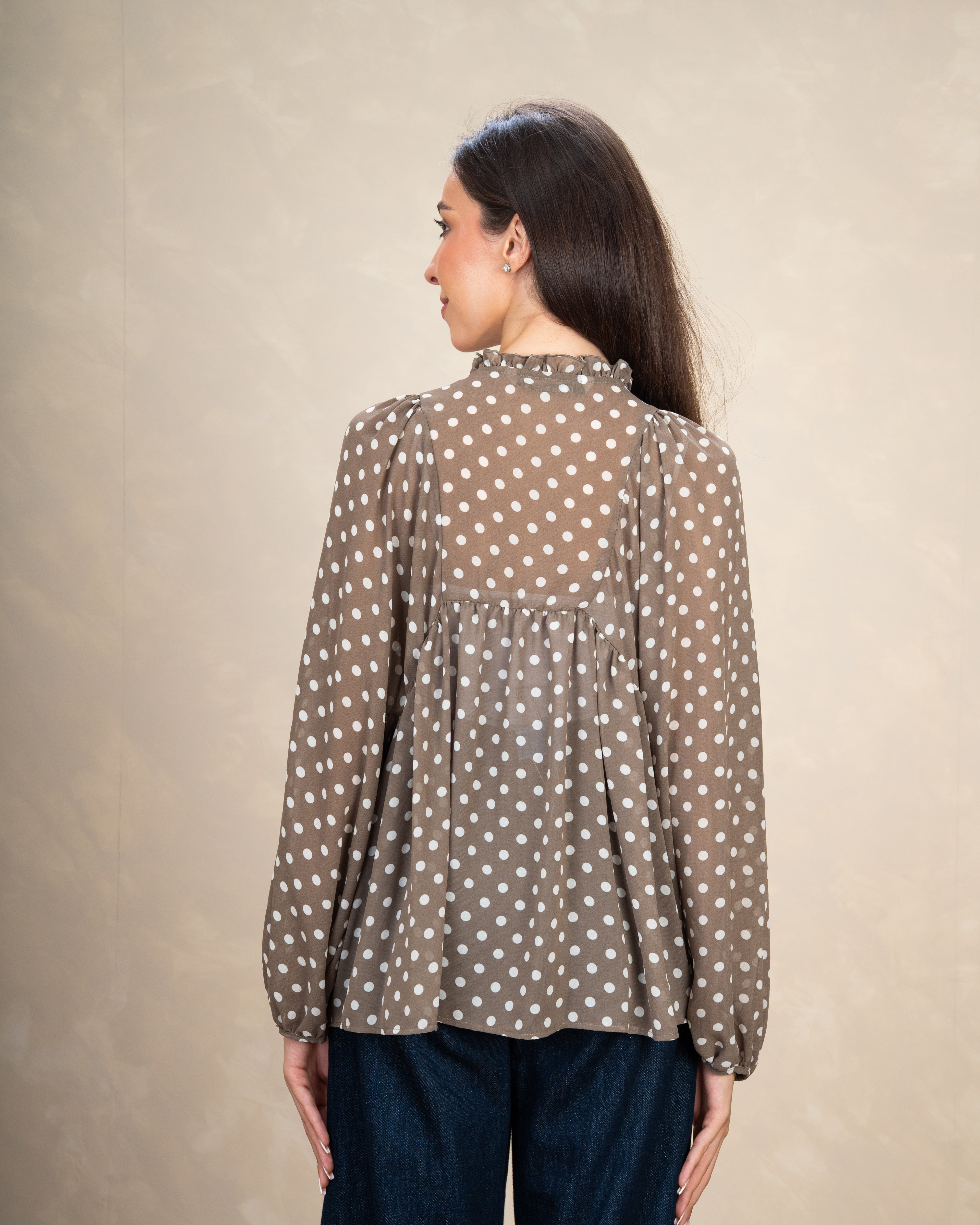 Colorful Mini Polka Dot Blouse