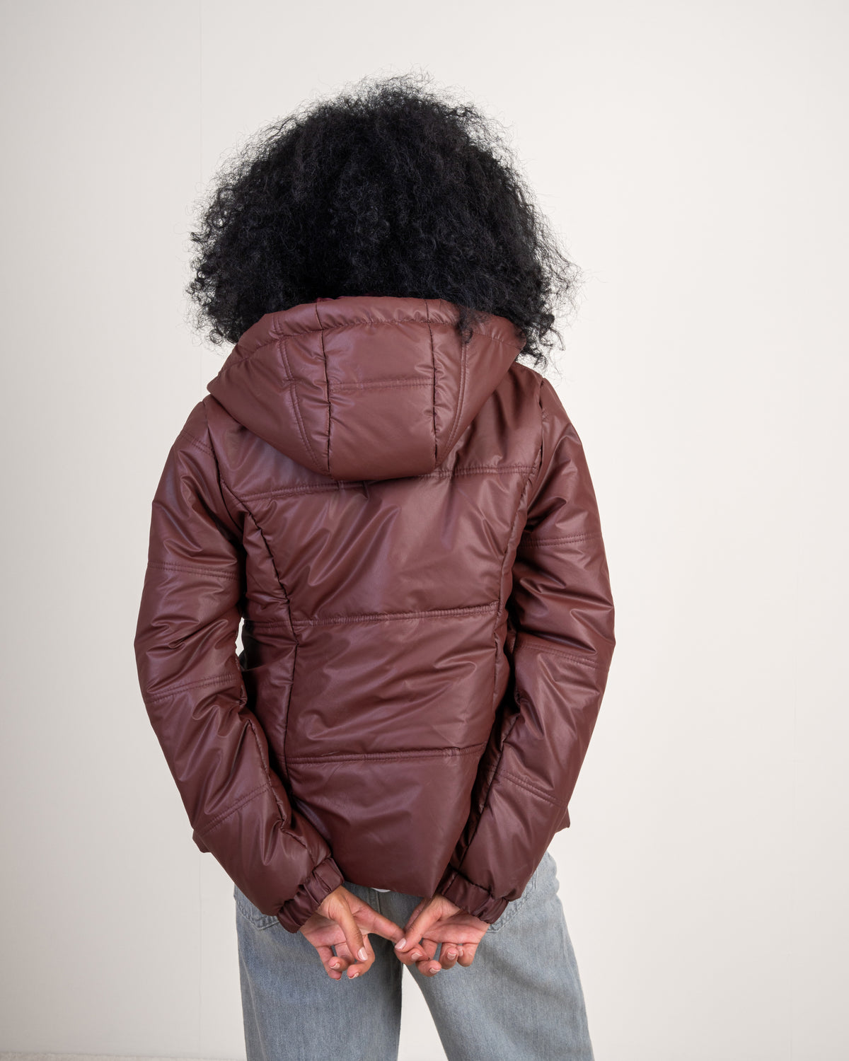 Plain Quilted Leather Jacket