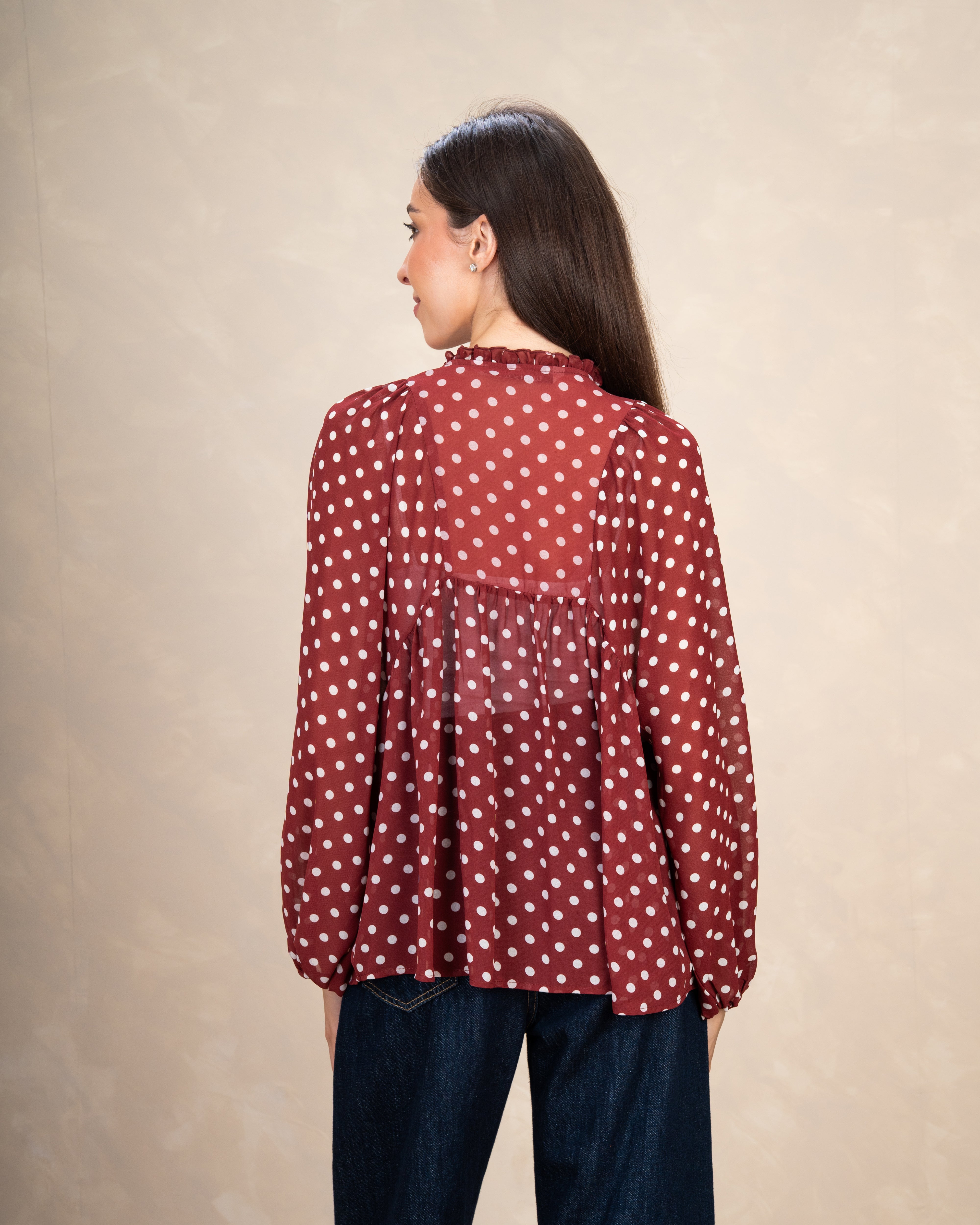 Colorful Mini Polka Dot Blouse