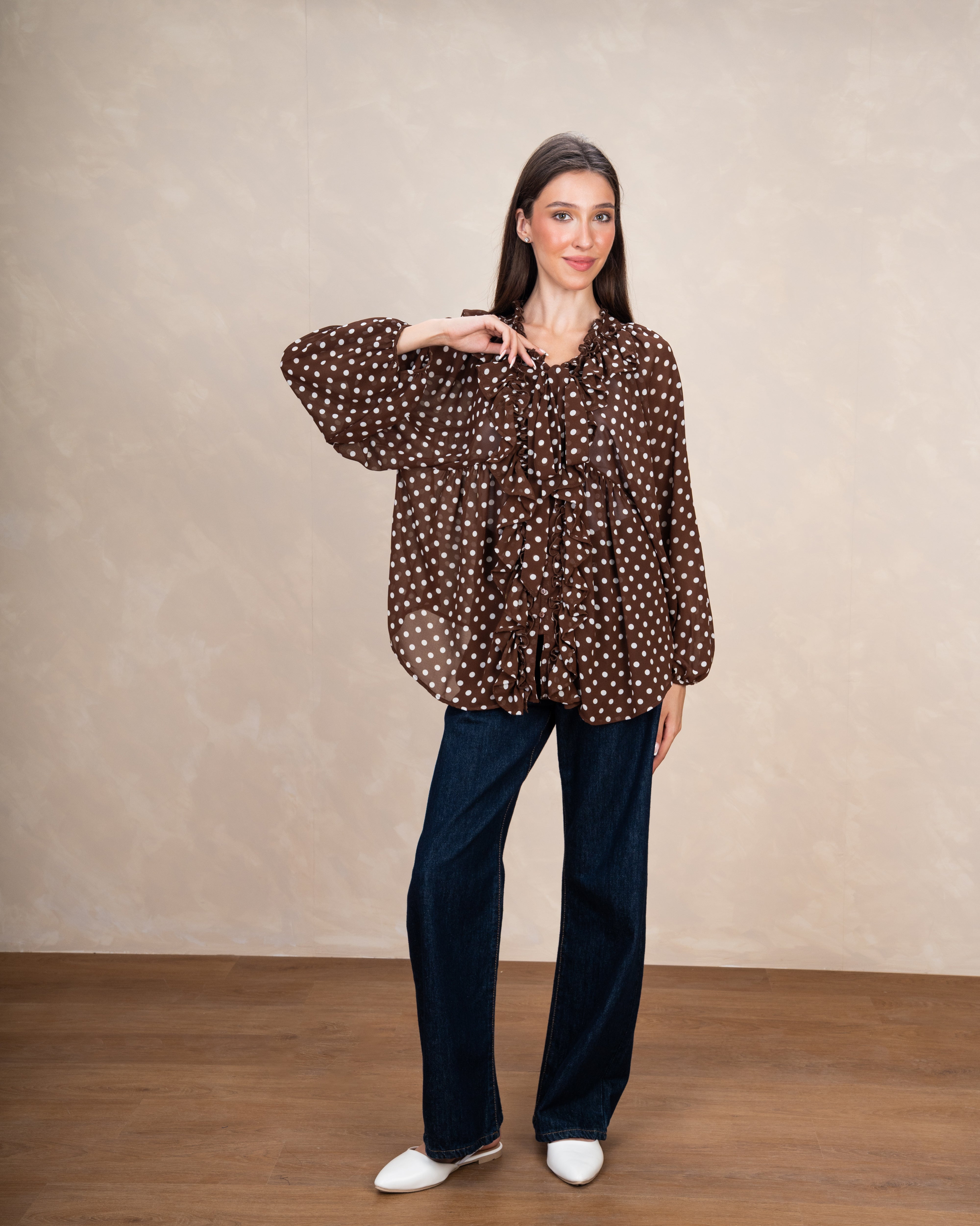 Colorful Mini Polka Dot Blouse
