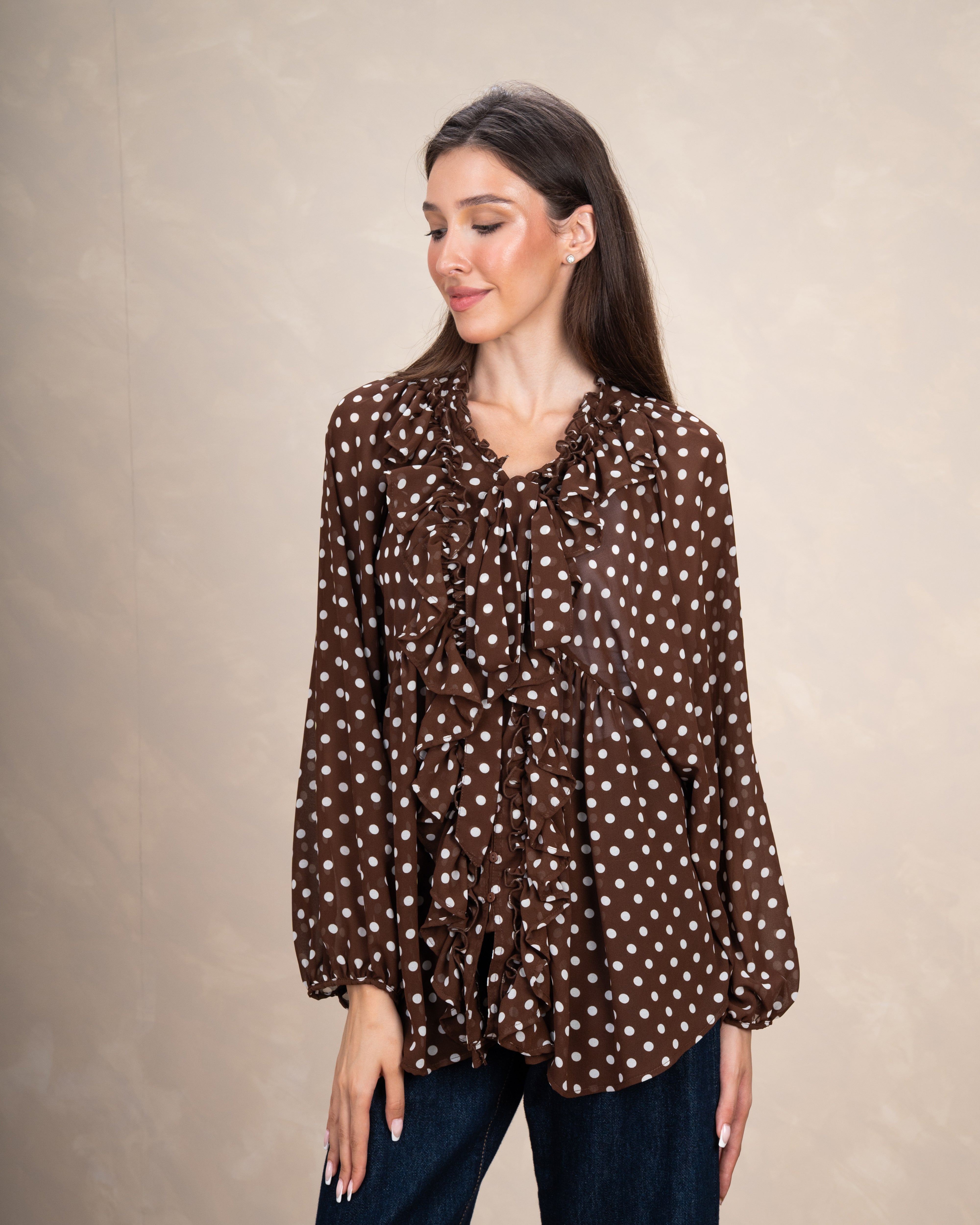 Colorful Mini Polka Dot Blouse
