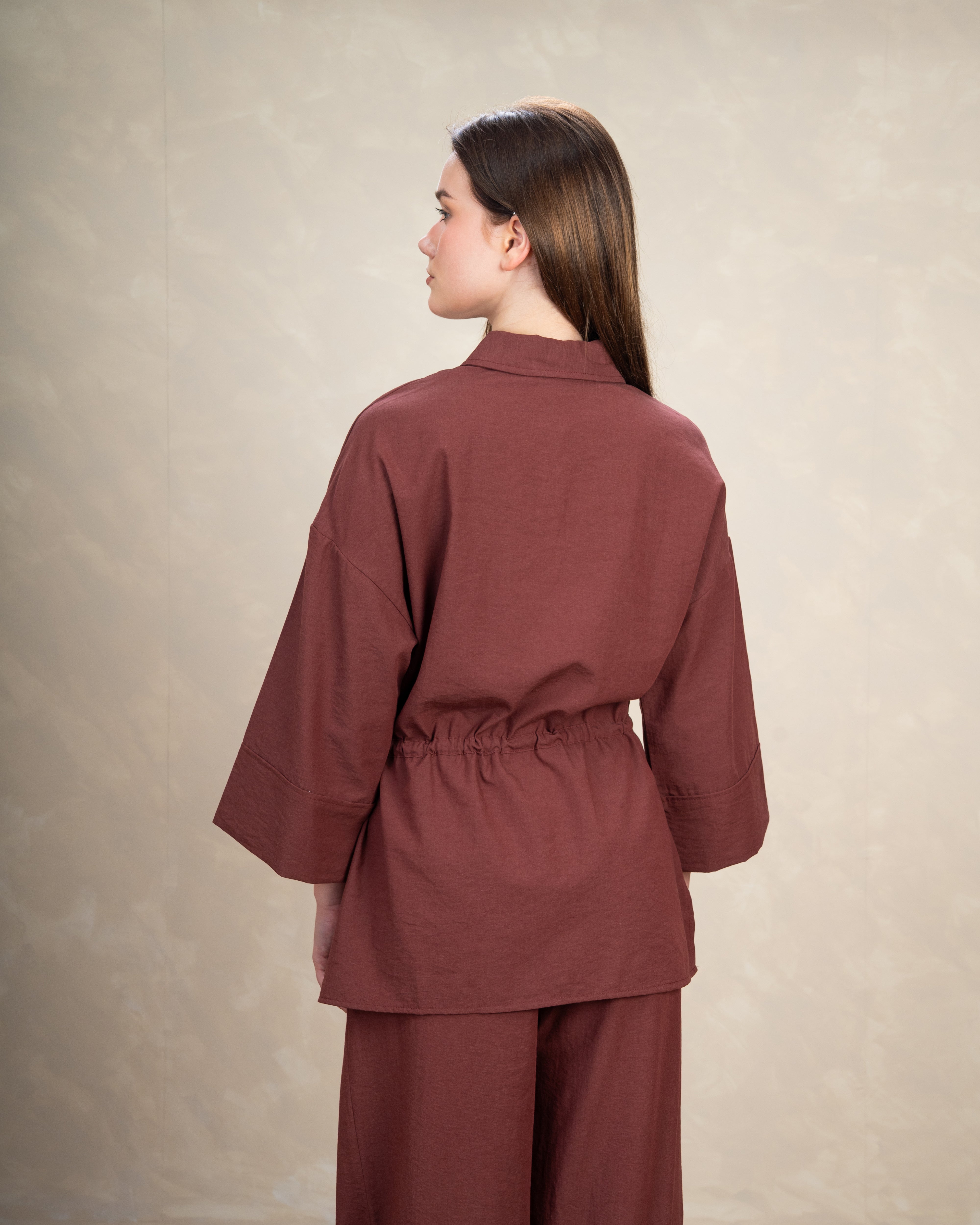 Long Linen Shirt With Waist Belt