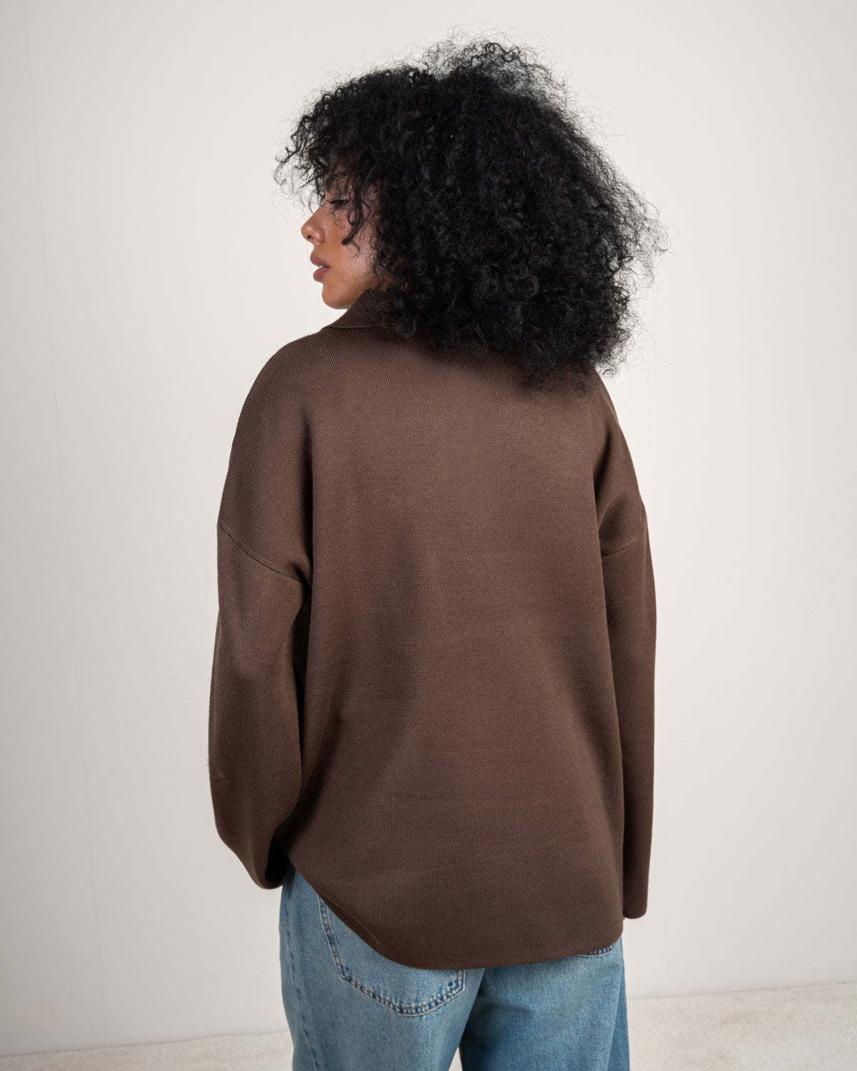 Plain V-Neck Knitwear Pullover