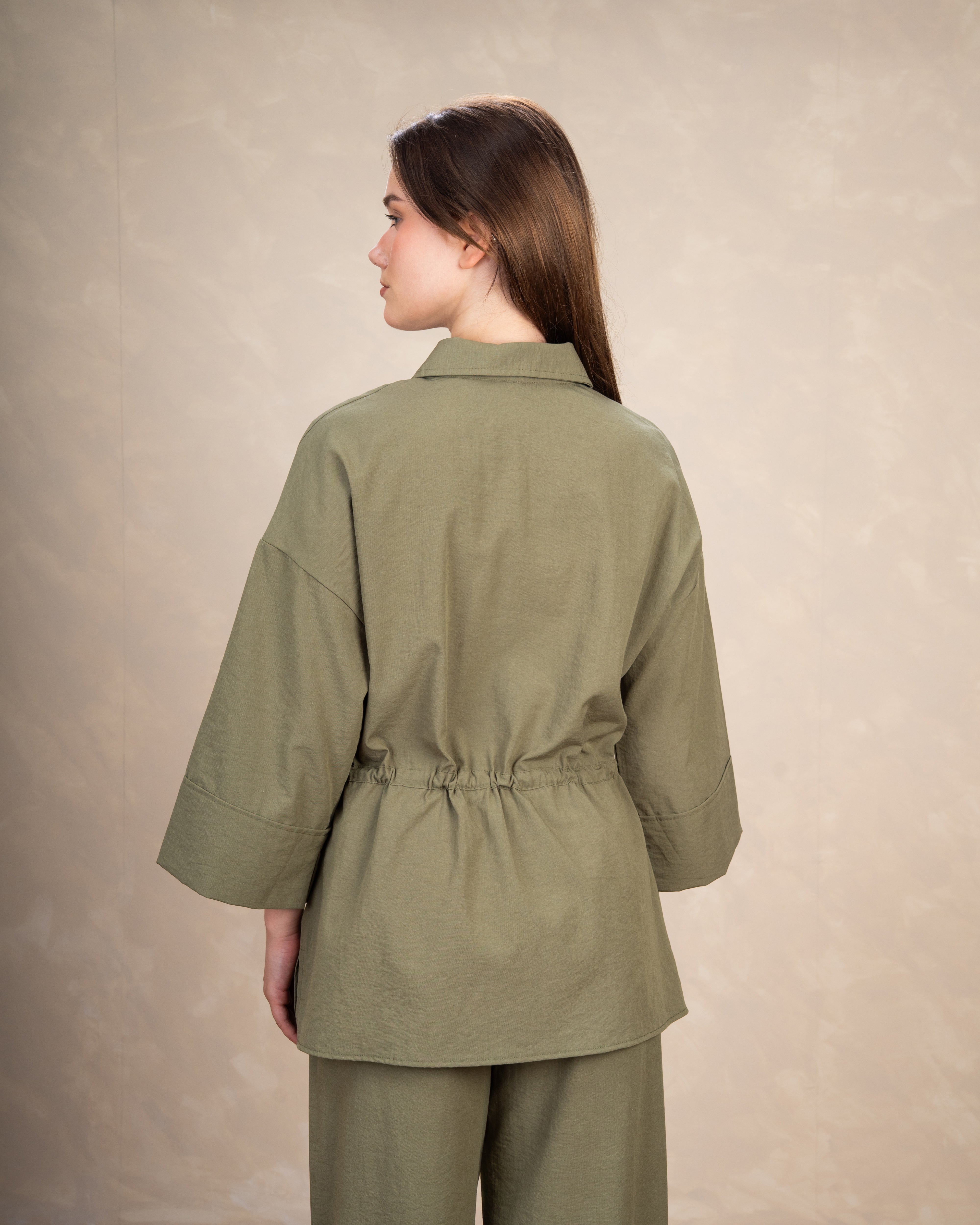 Long Linen Shirt With Waist Belt