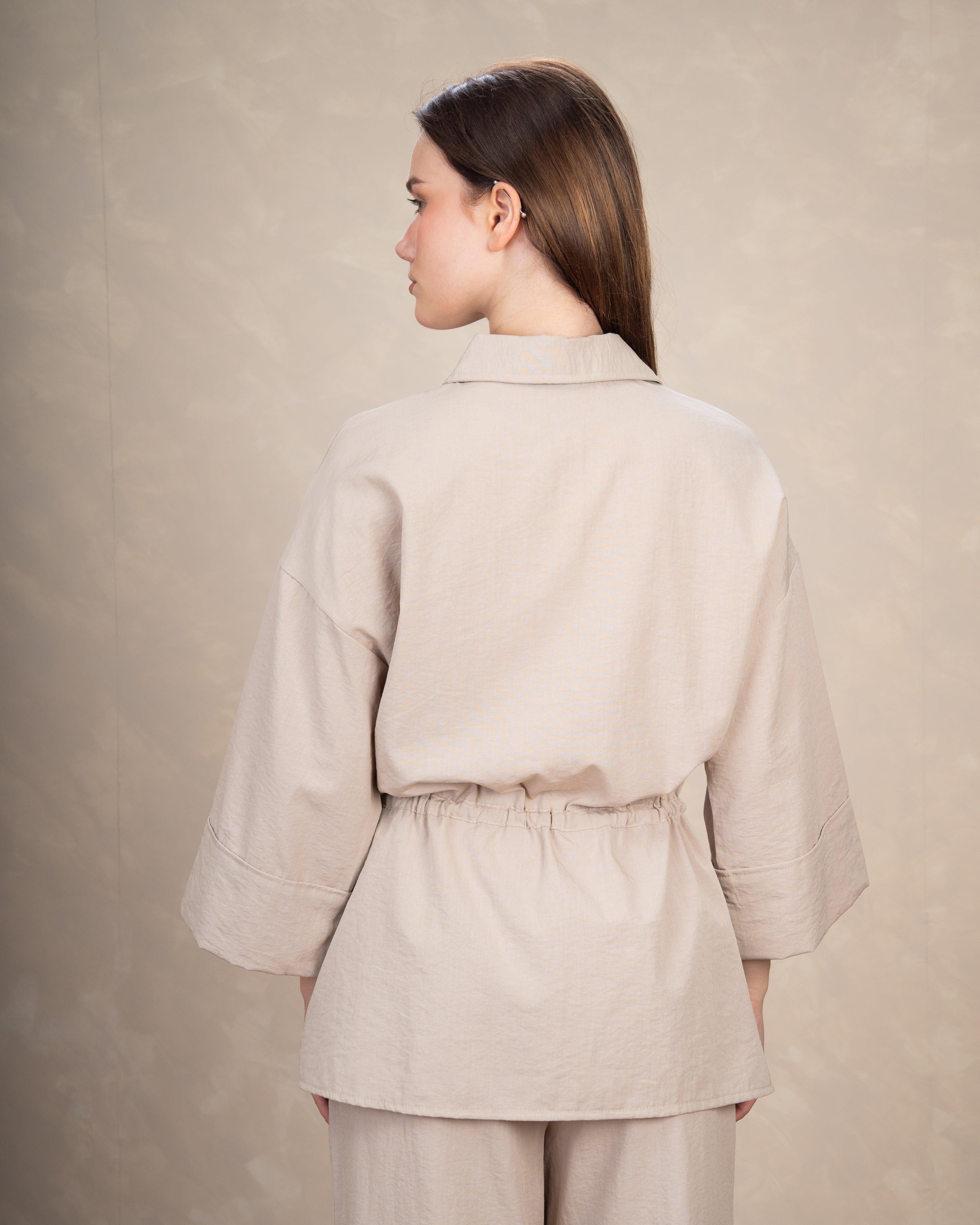 Long Linen Shirt With Waist Belt