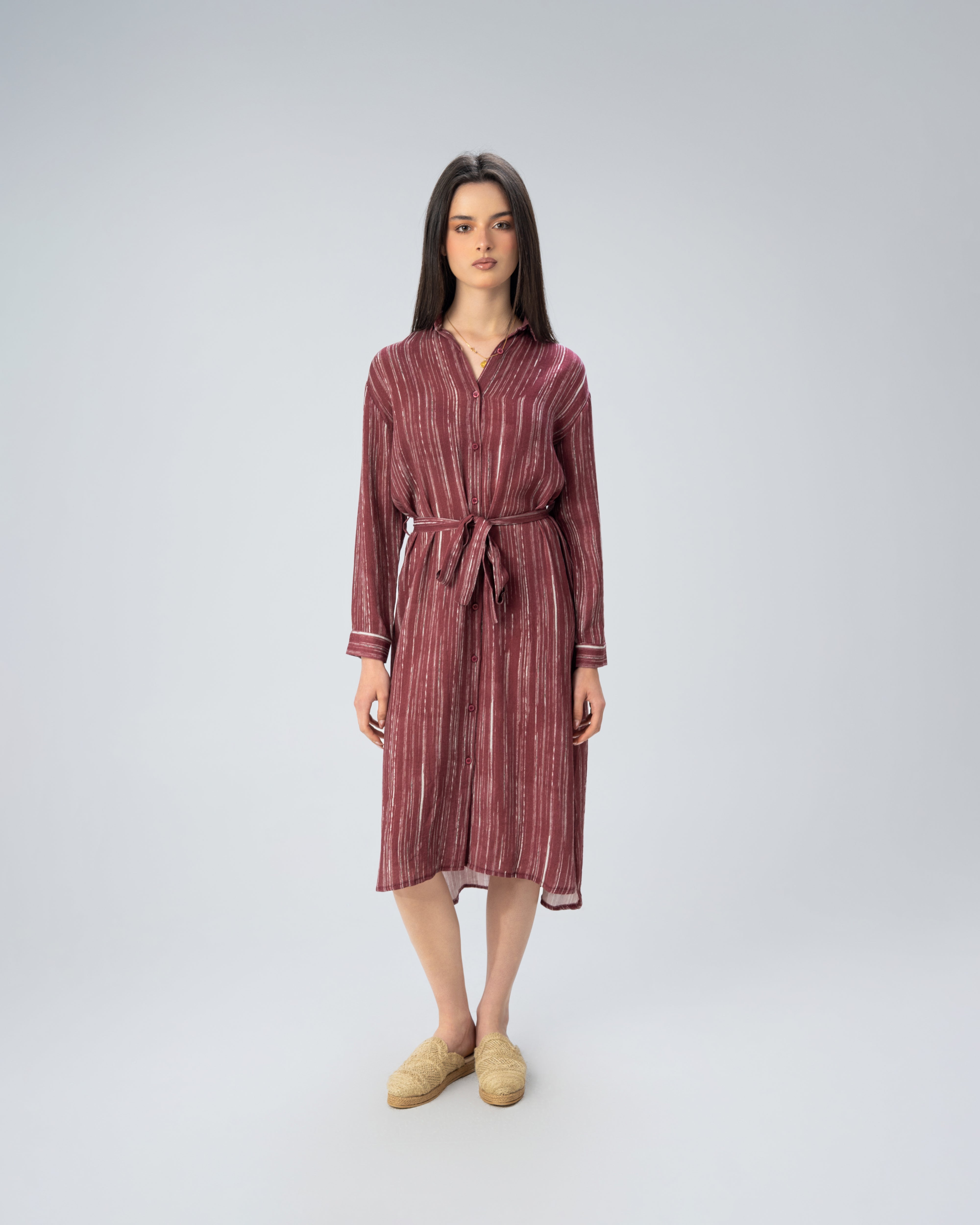 Short Button - Dress With Belt