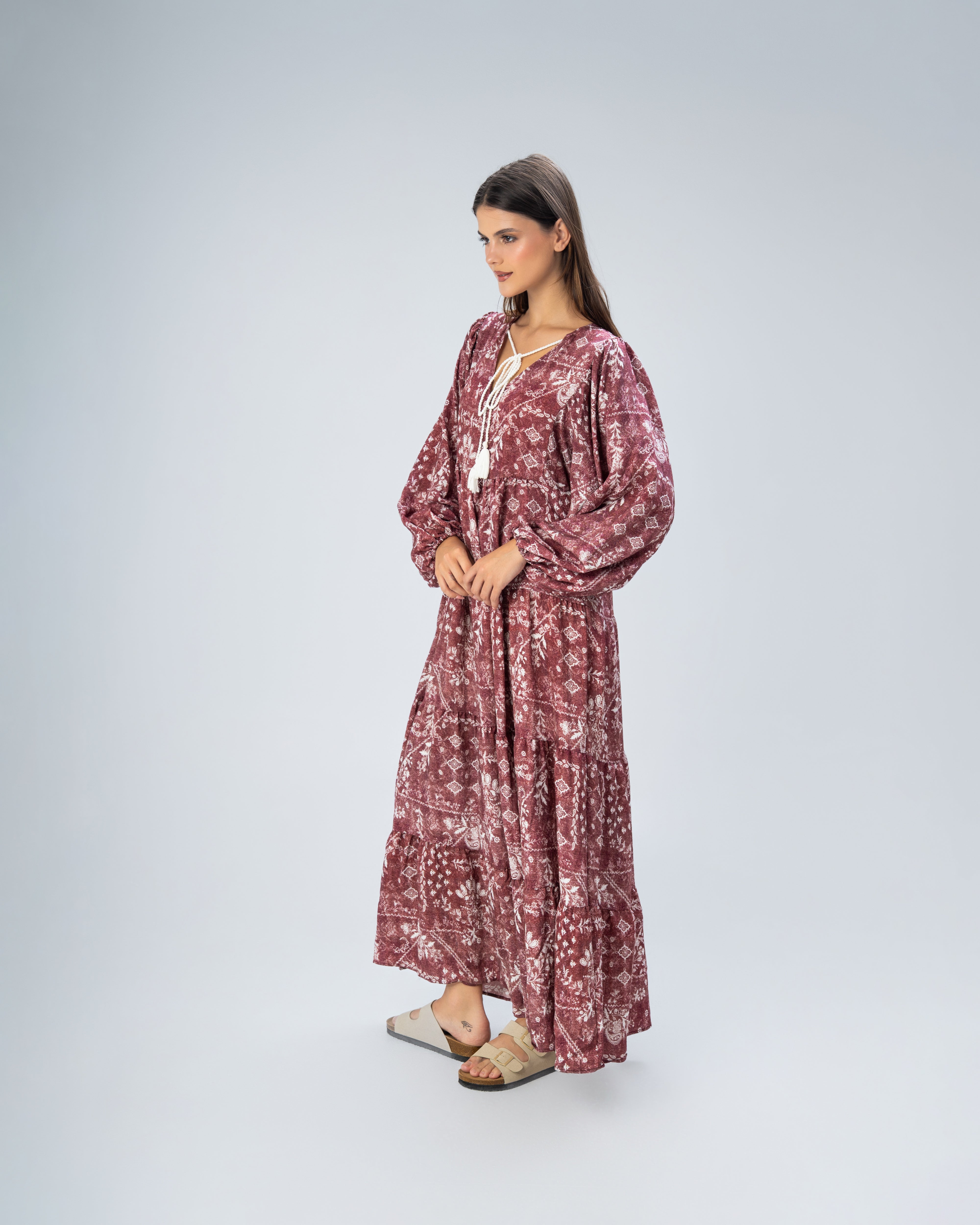 All Over Floral - Dress With Neck Tie
