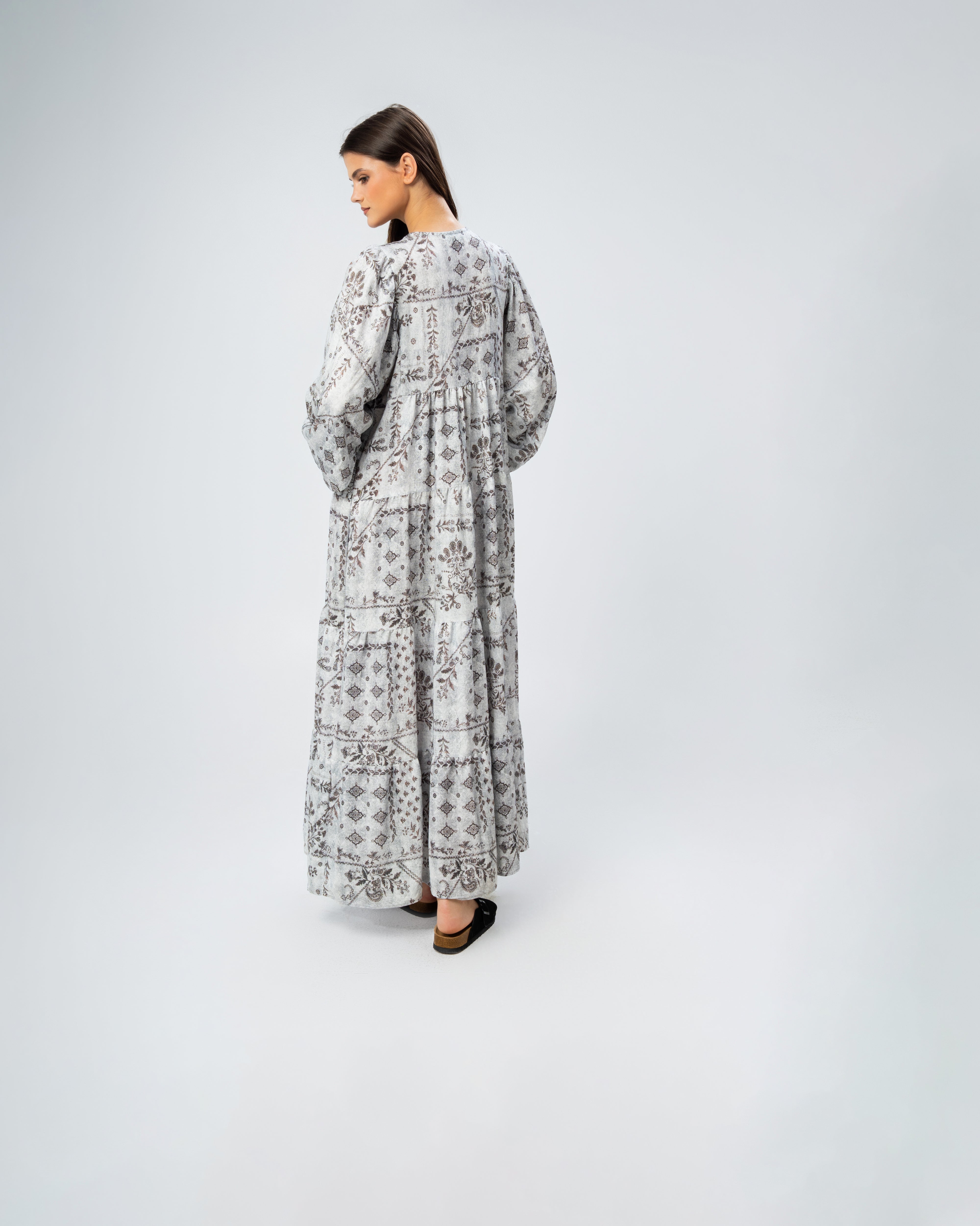 All Over Floral - Dress With Neck Tie