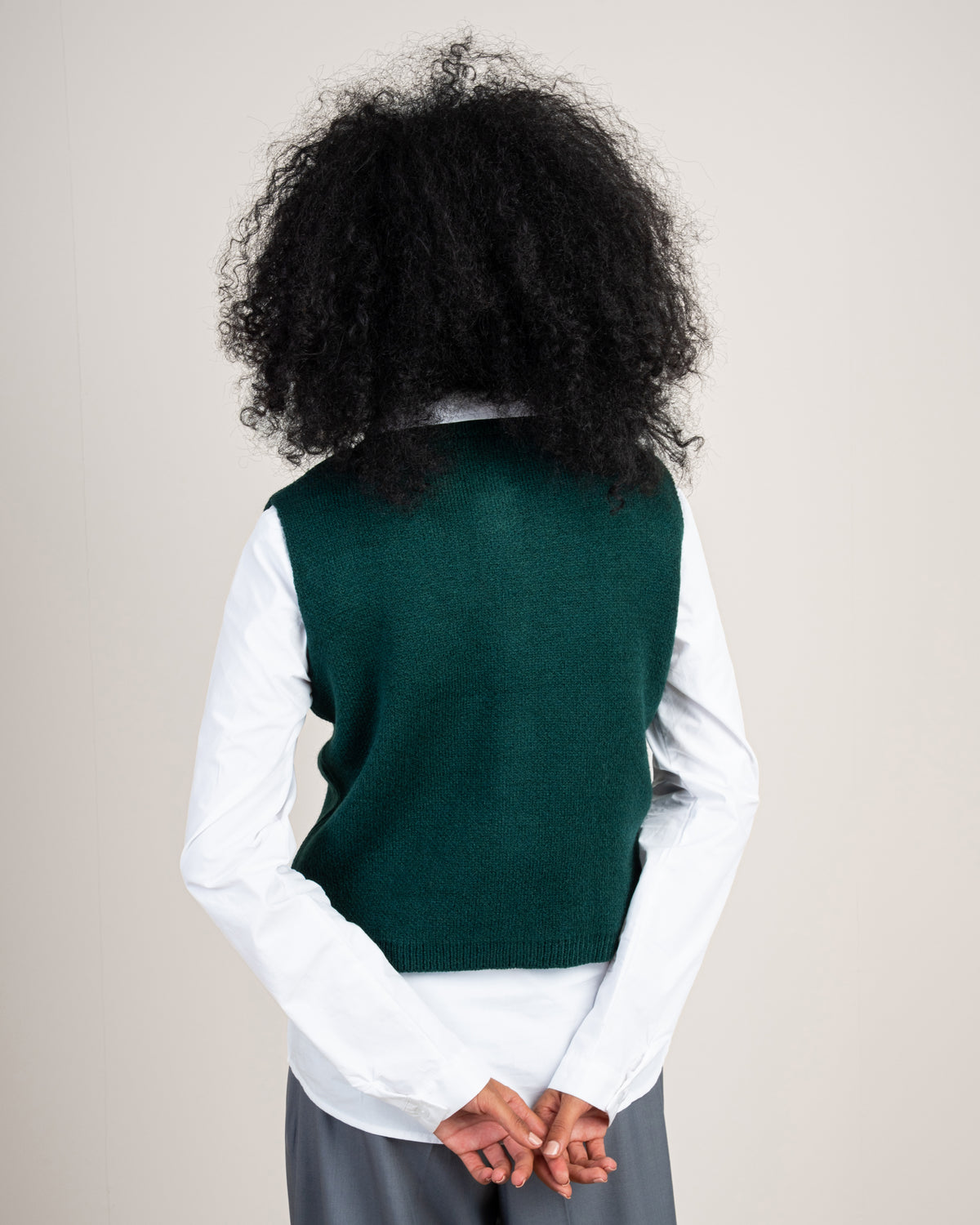Gold Button Cropped Knitwear Vest