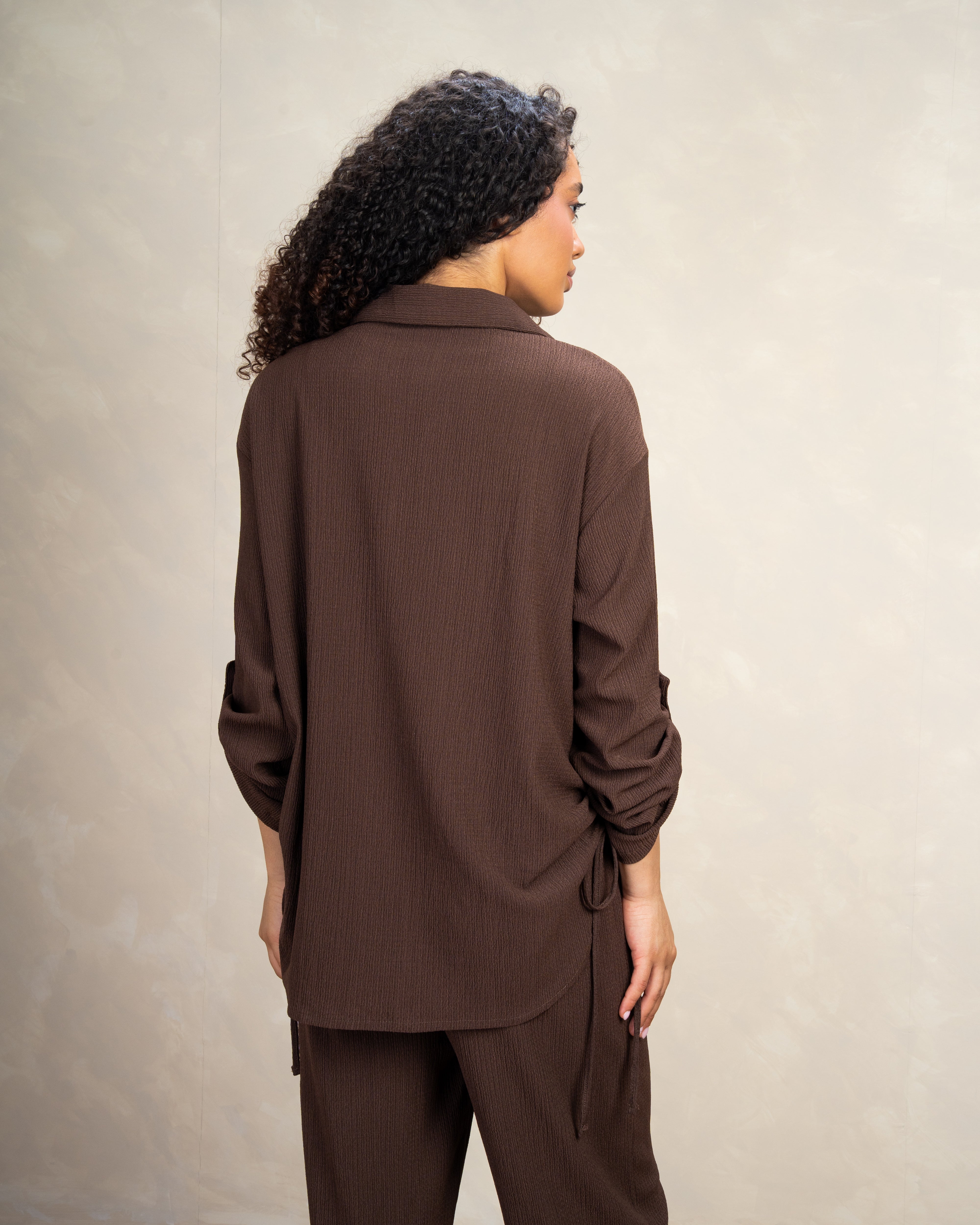 Long Shirt With Side Elastic Tie