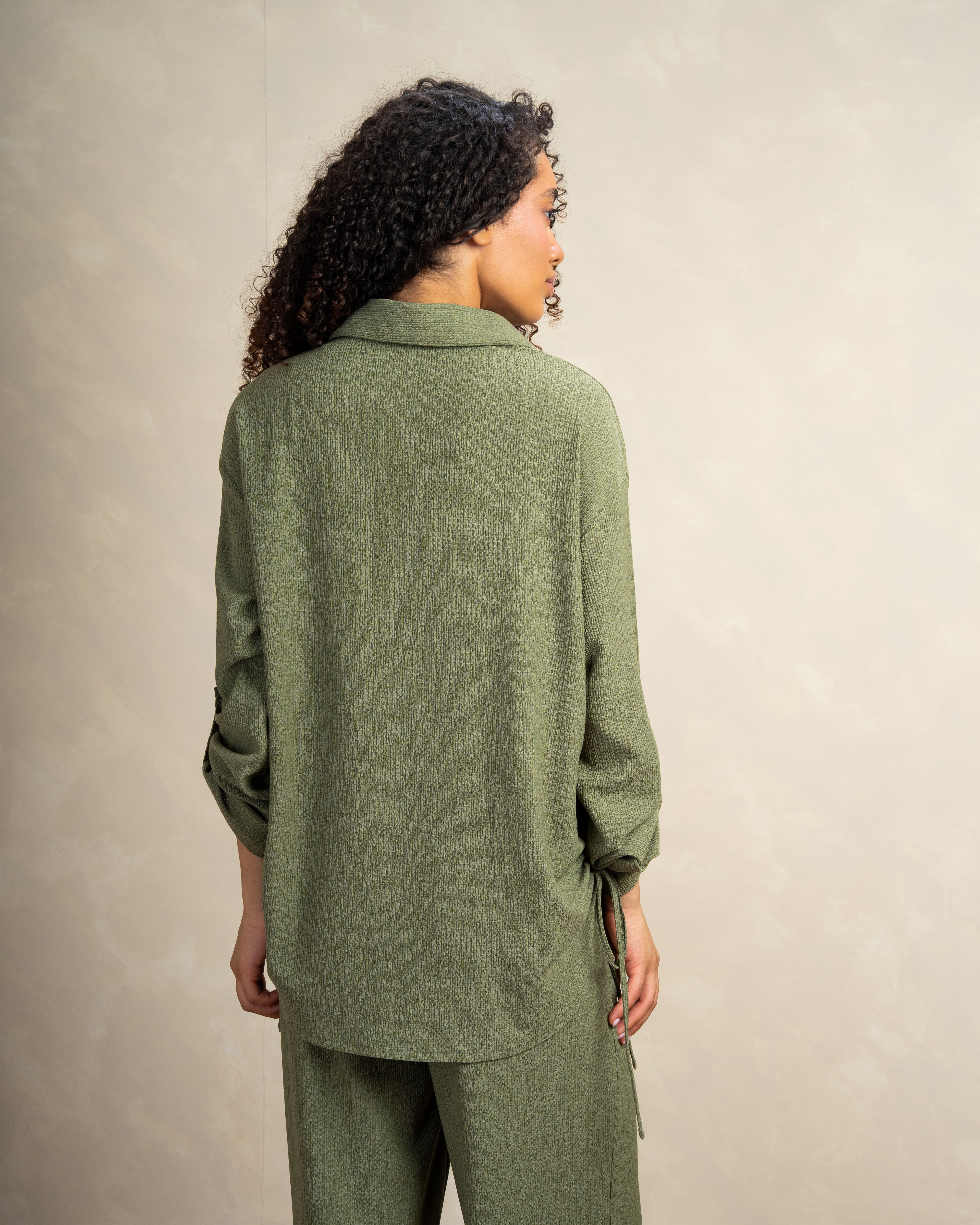 Long Shirt With Side Elastic Tie