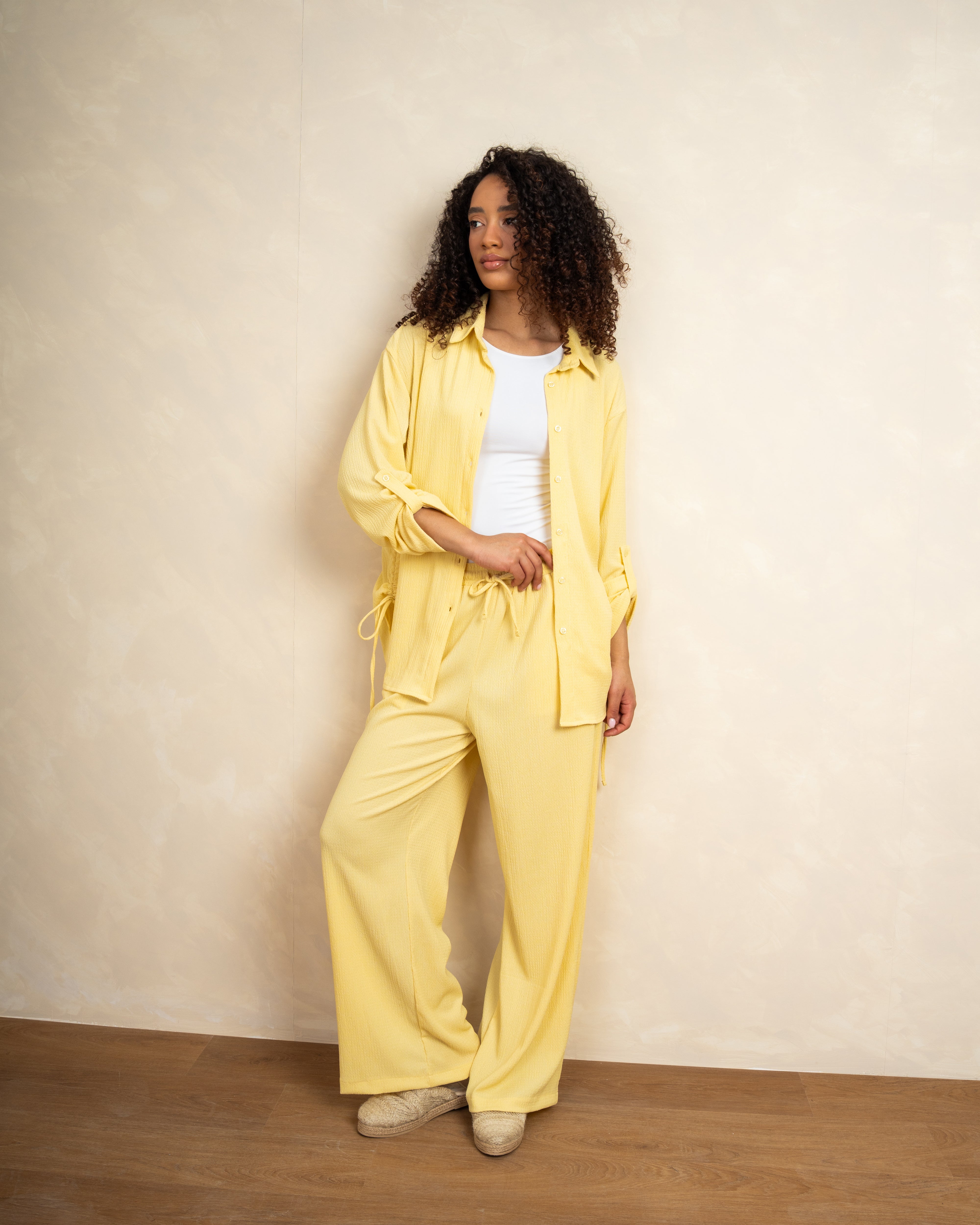 Long Shirt With Side Elastic Tie
