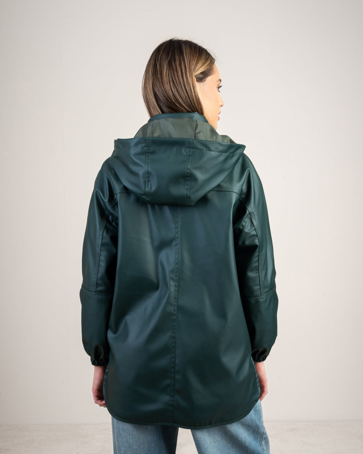 Leather jacket with a pocket on the side