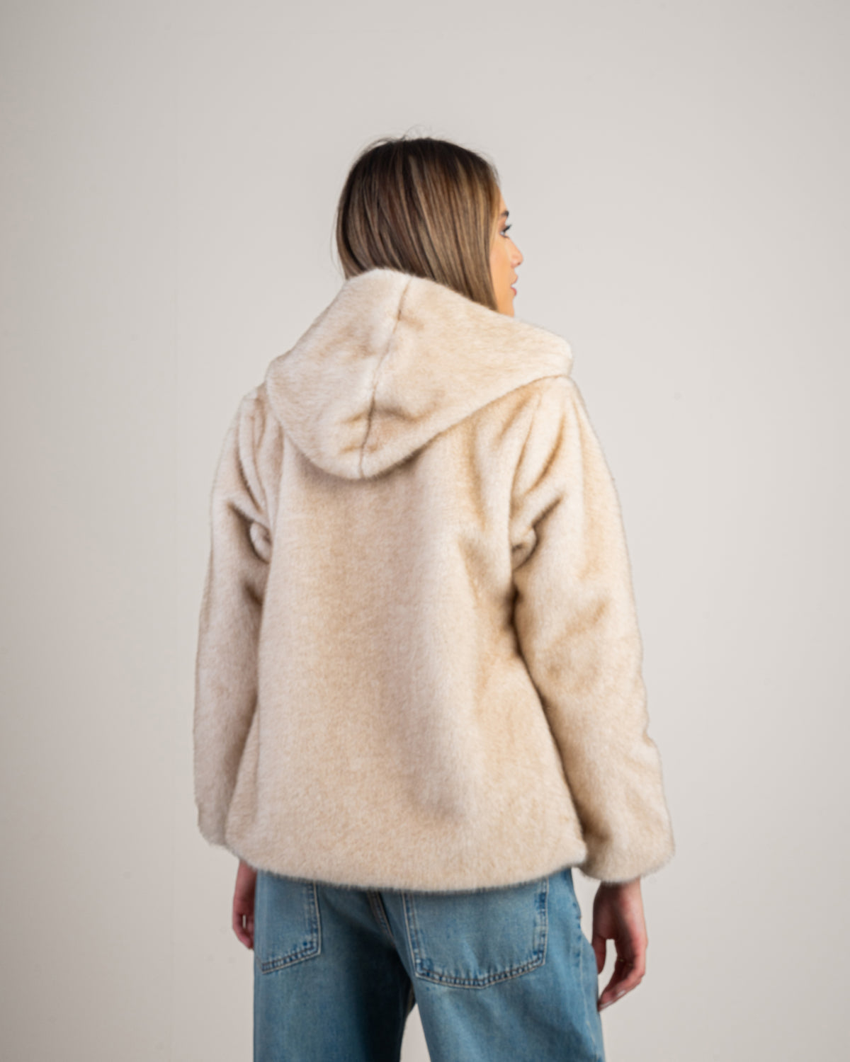 fur jacket with hood