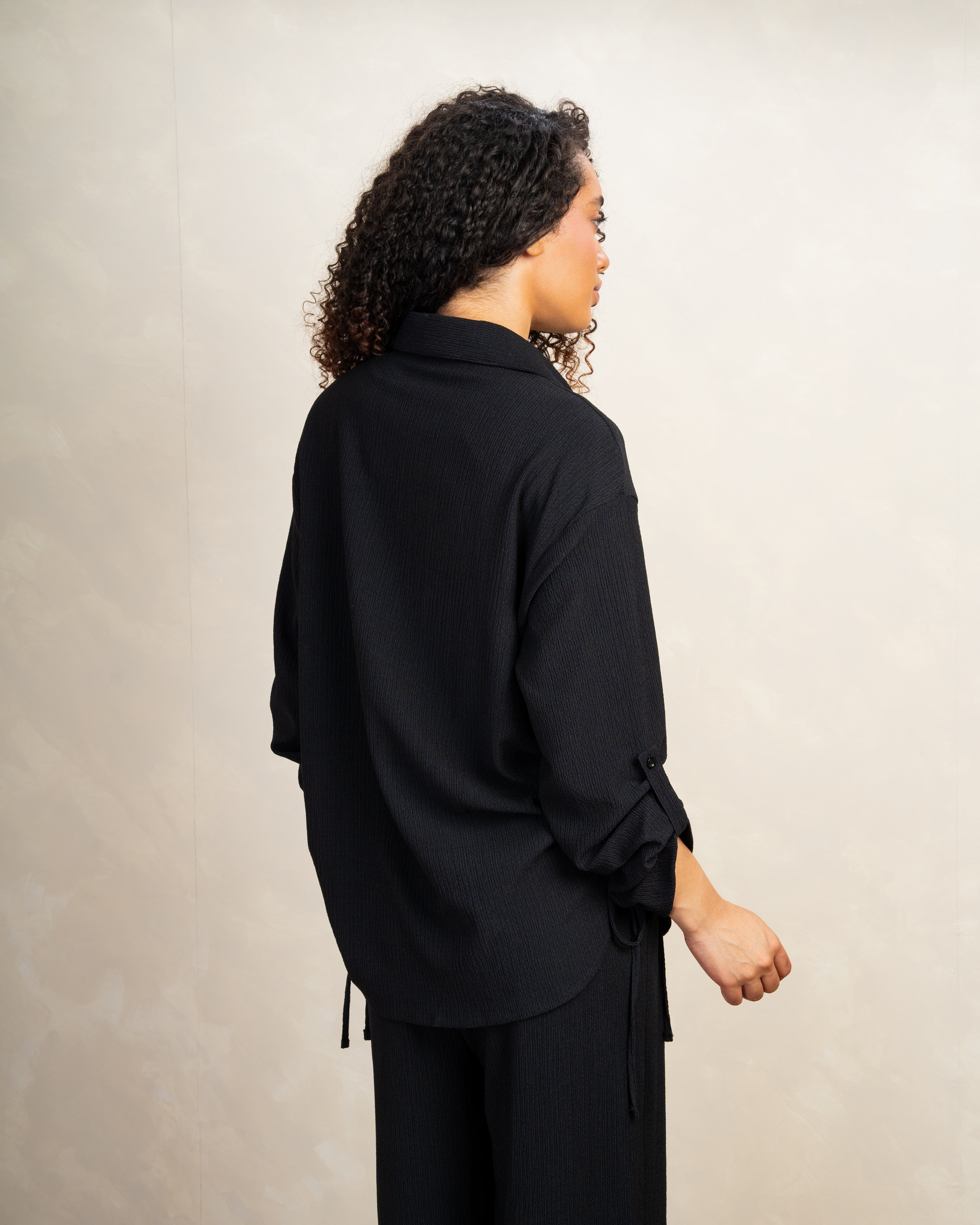Long Shirt With Side Elastic Tie