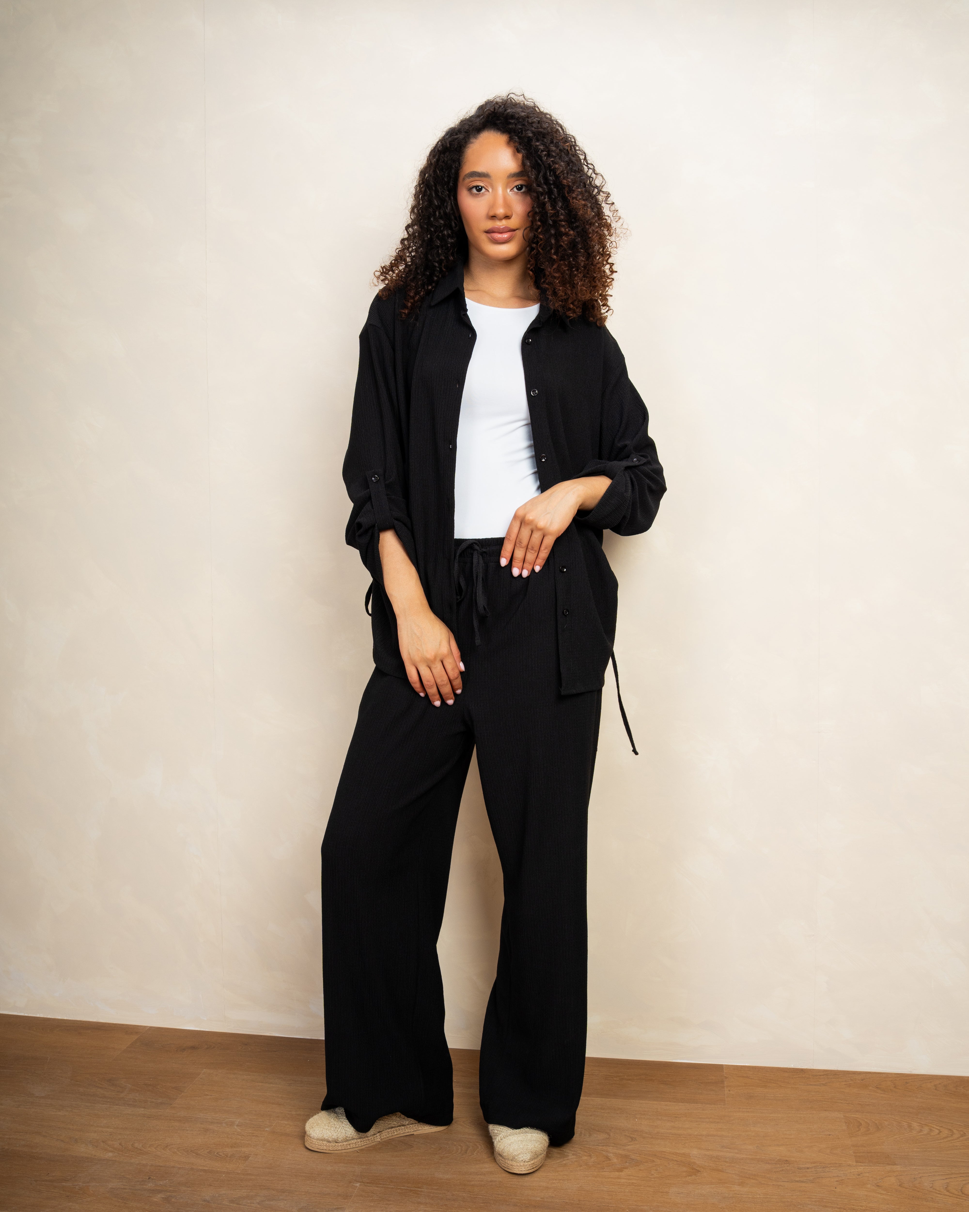 Long Shirt With Side Elastic Tie