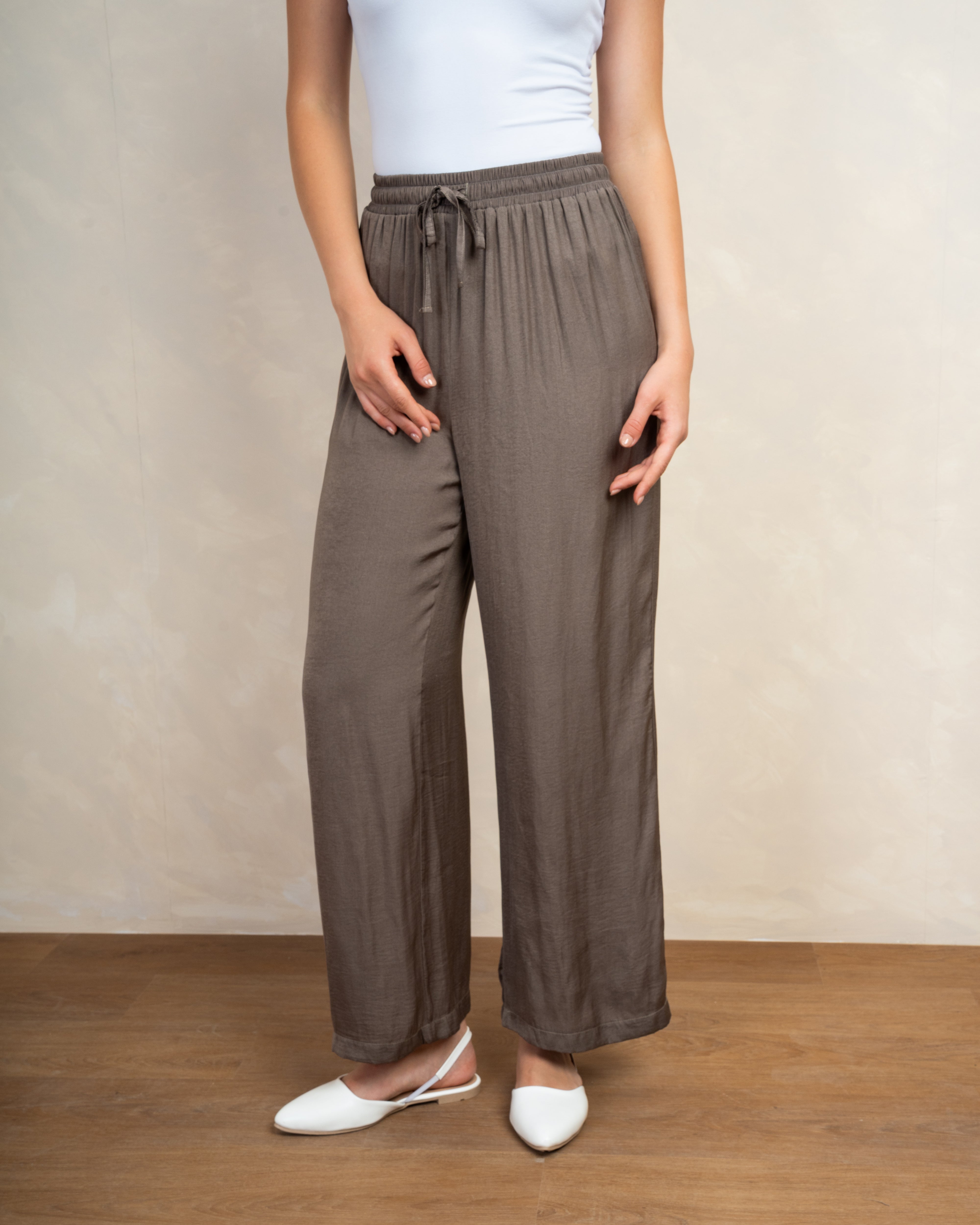 Soft Satin Drawstring Trouser