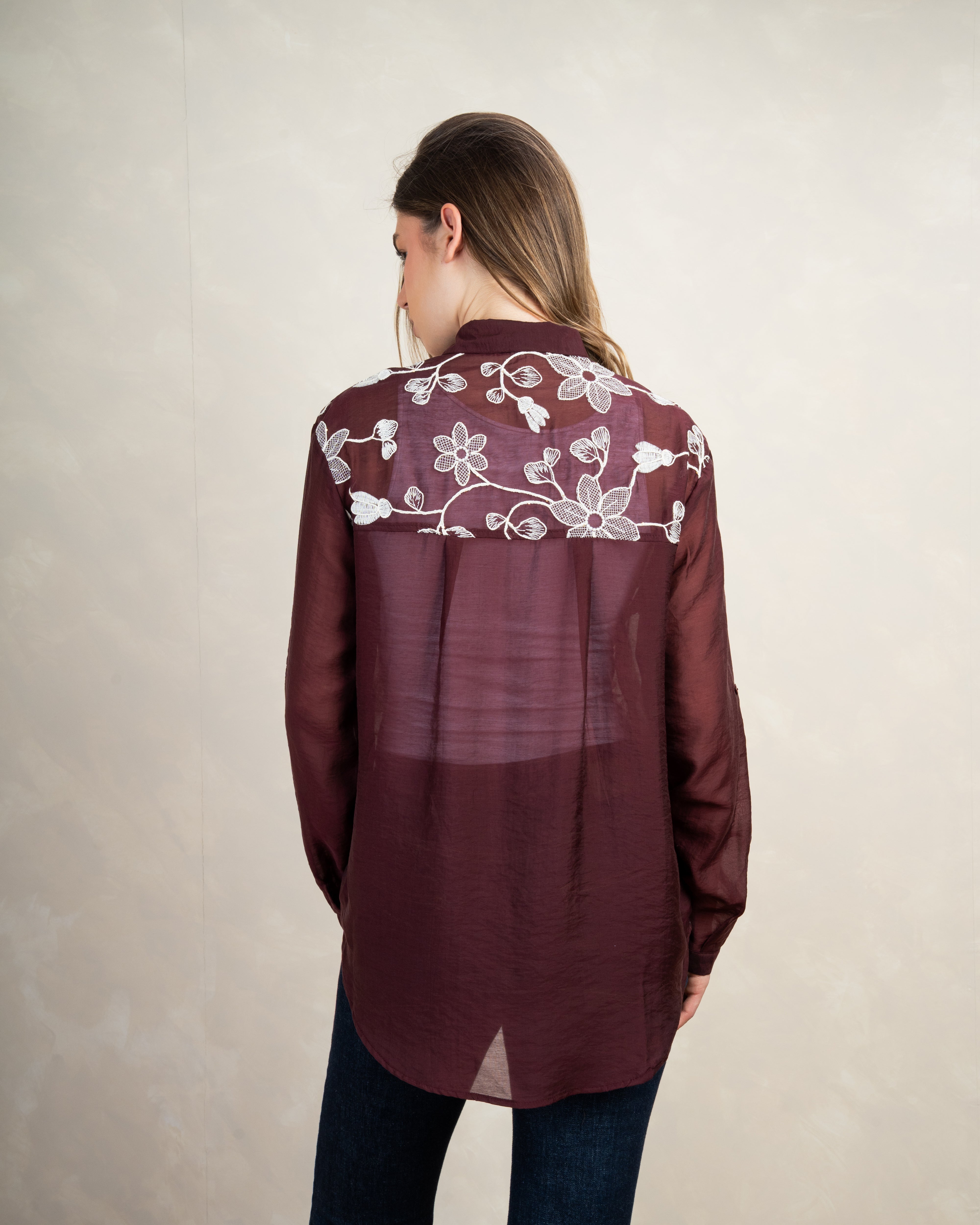 Floral Chest Long Shirt