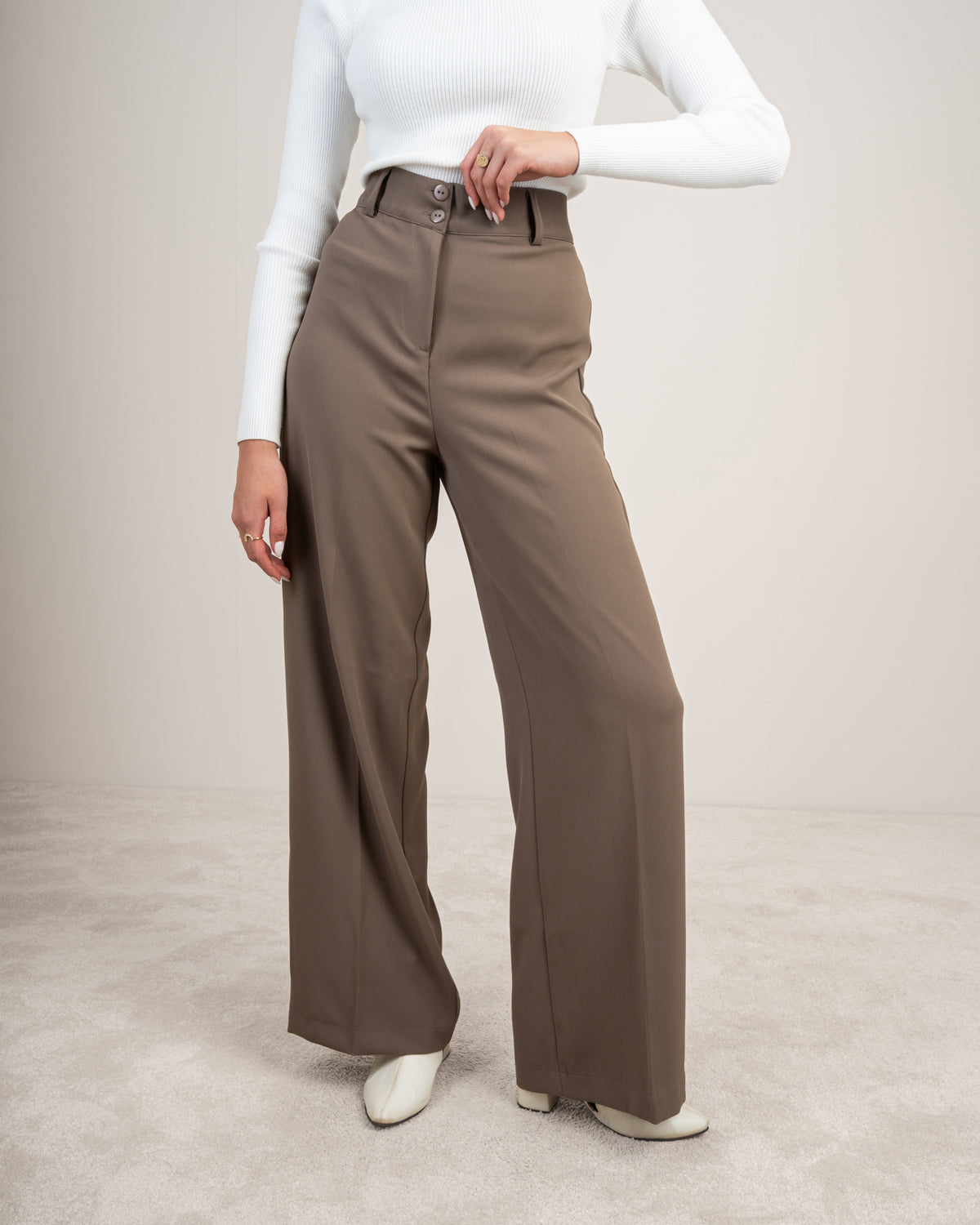 Plain wide-leg Pants