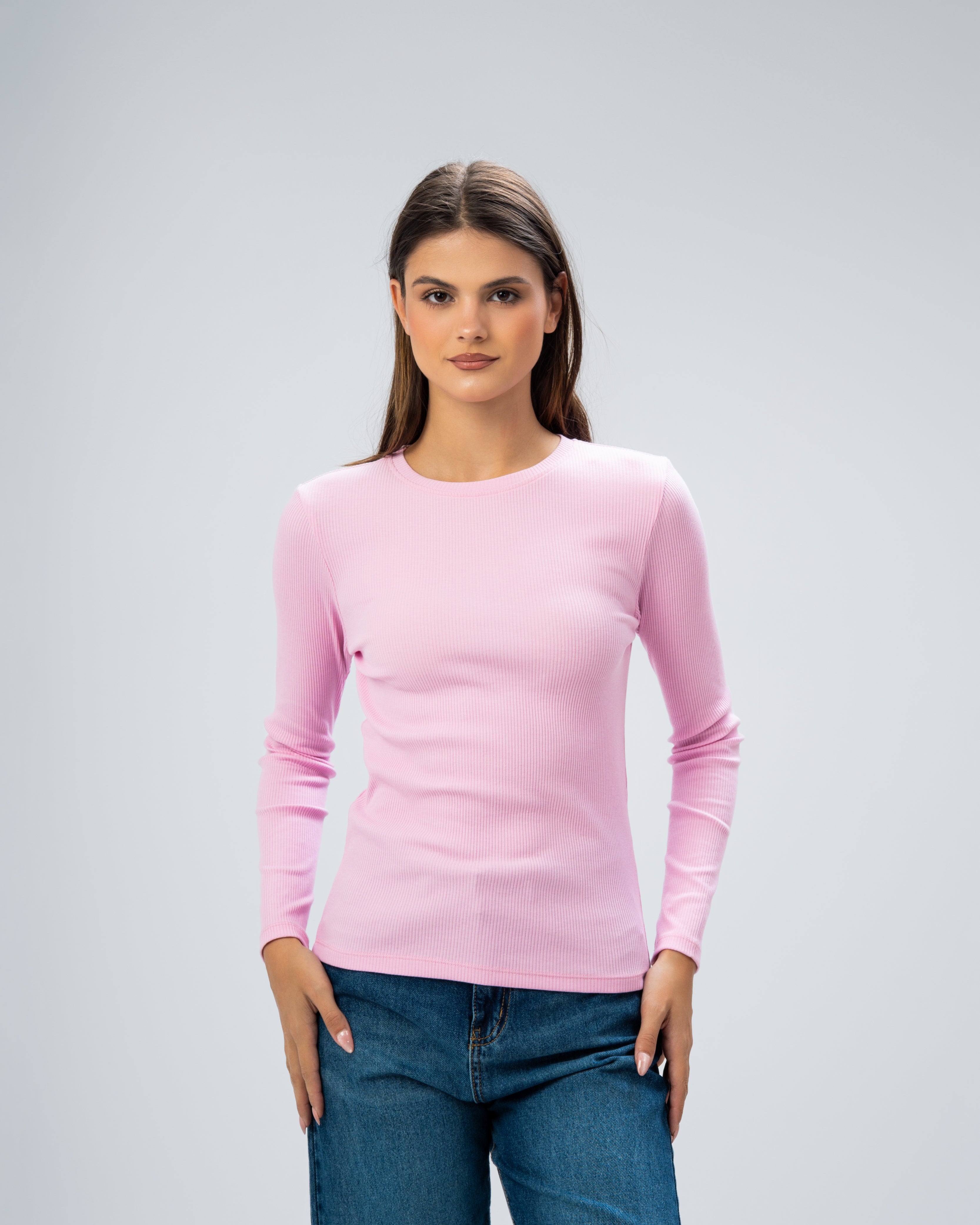 Basic Top – Plain (Light Ribbed Sleeves)