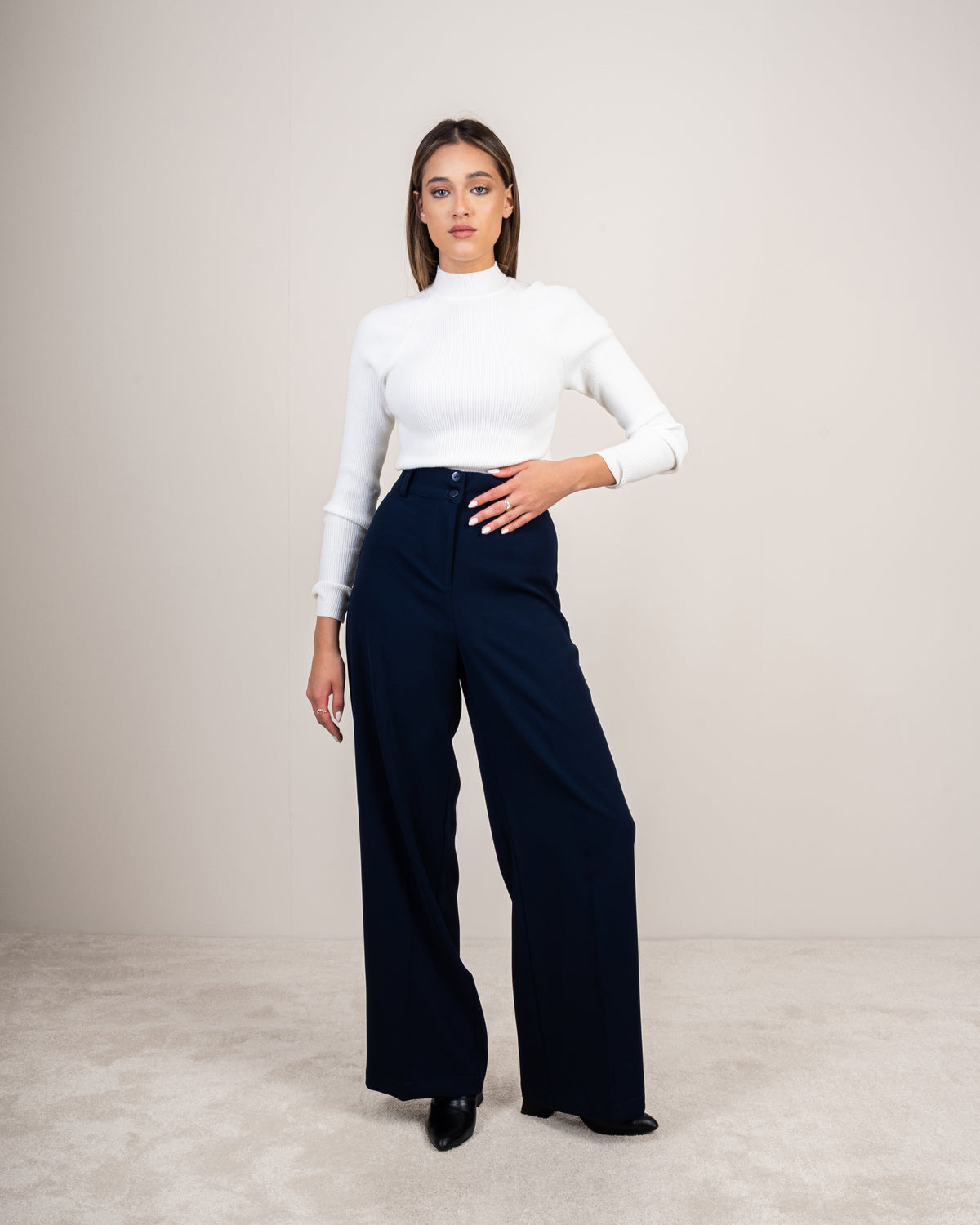 Plain wide-leg Pants