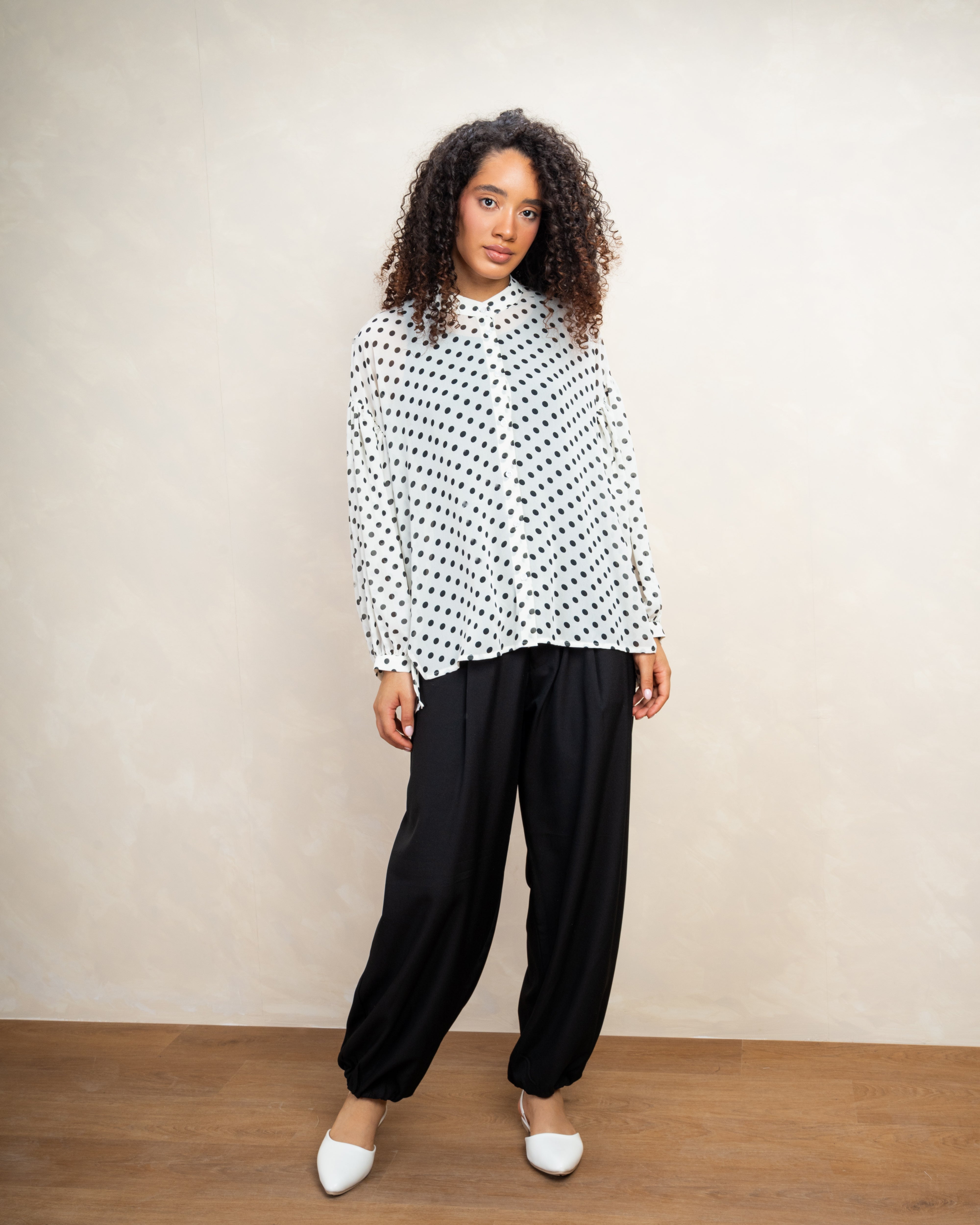 Long Polka Dot Shirt In Different Colors