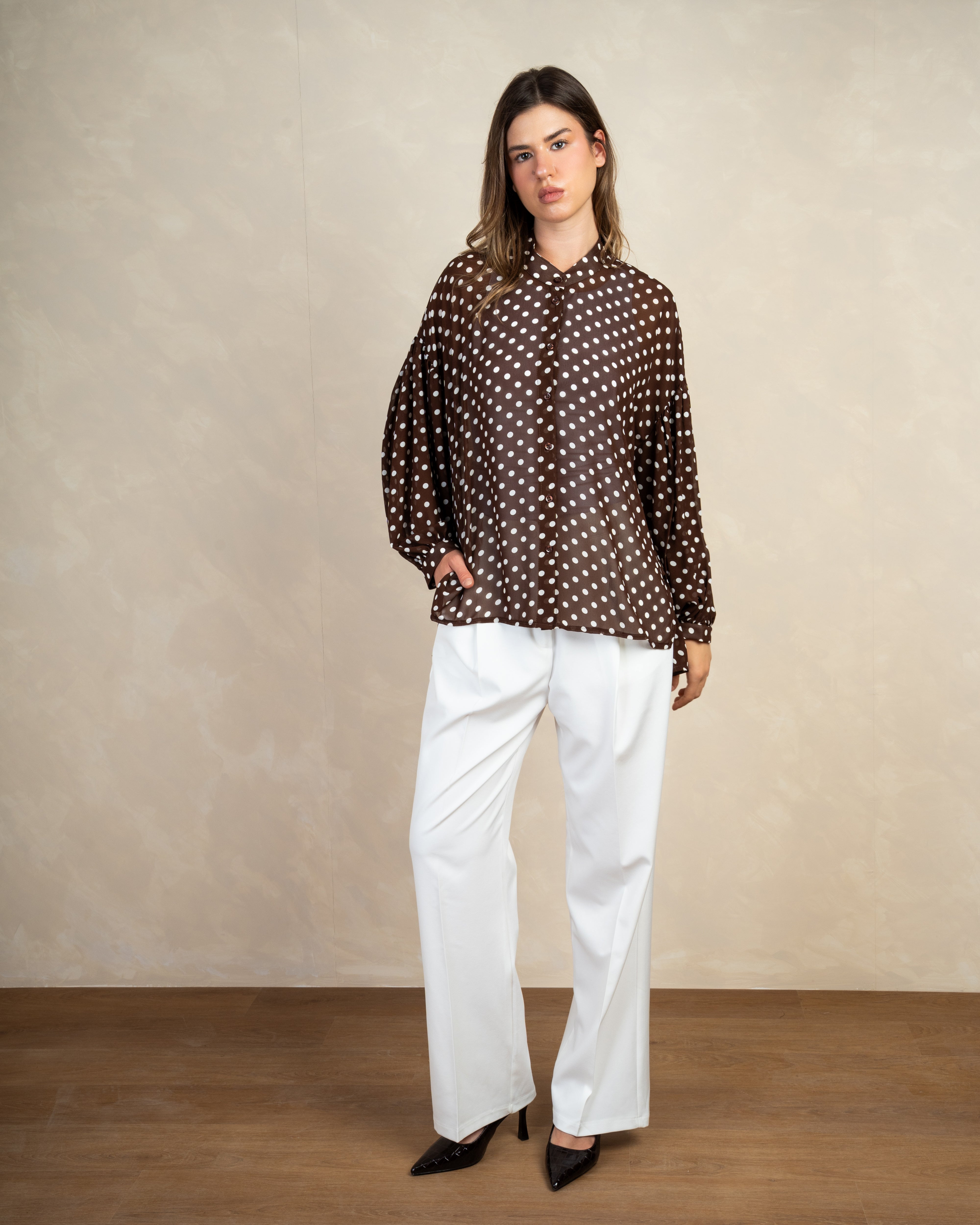 Long Polka Dot Shirt In Different Colors