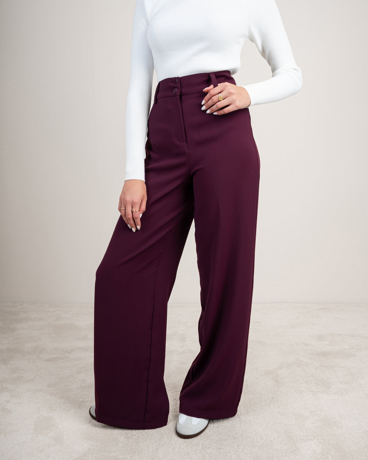 Plain wide-leg Pants