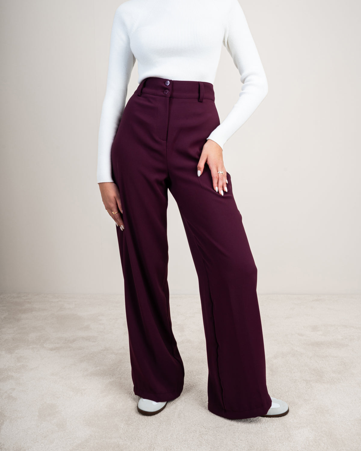 Plain wide-leg Pants