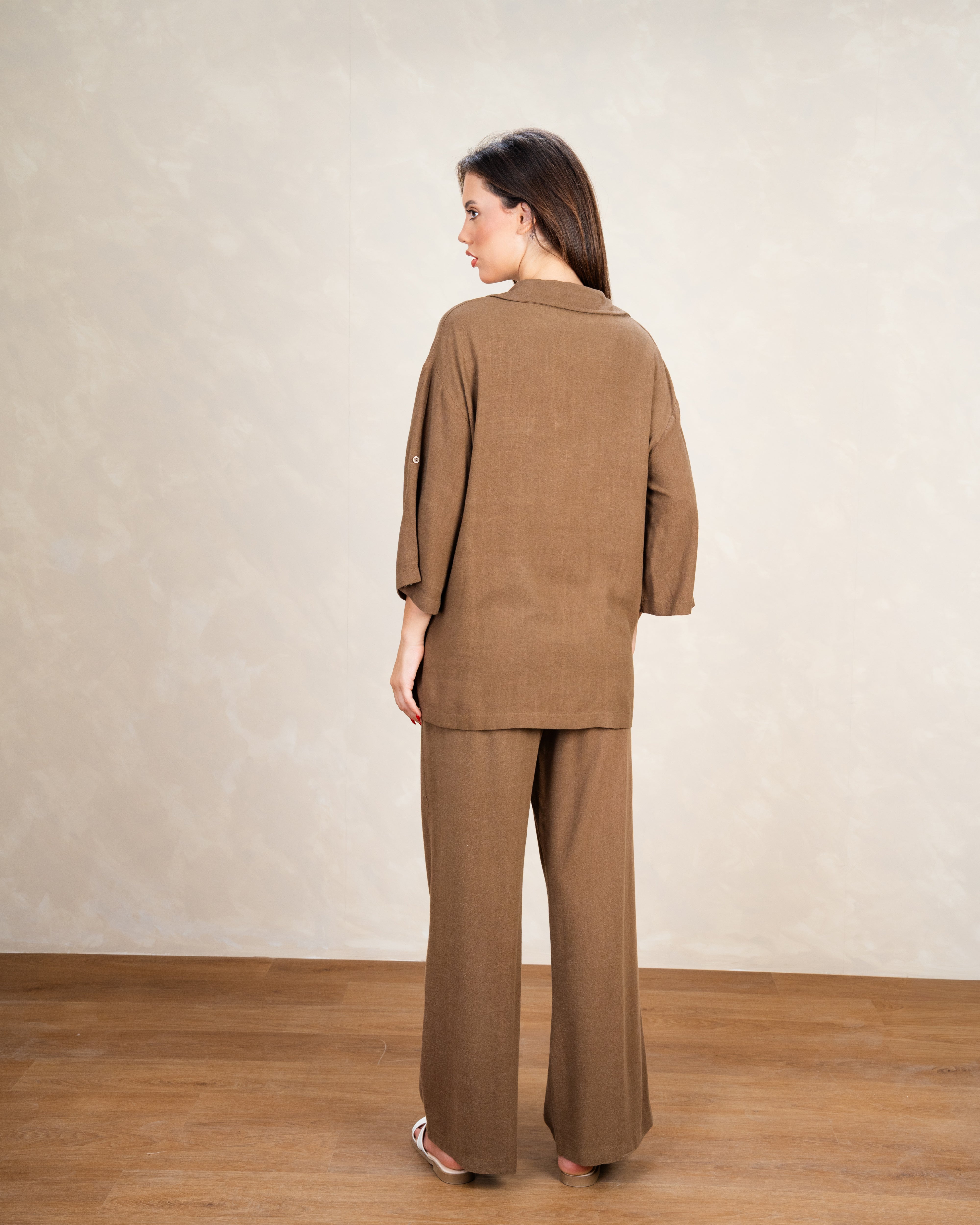 Minimal Linen Blouse With Pocket