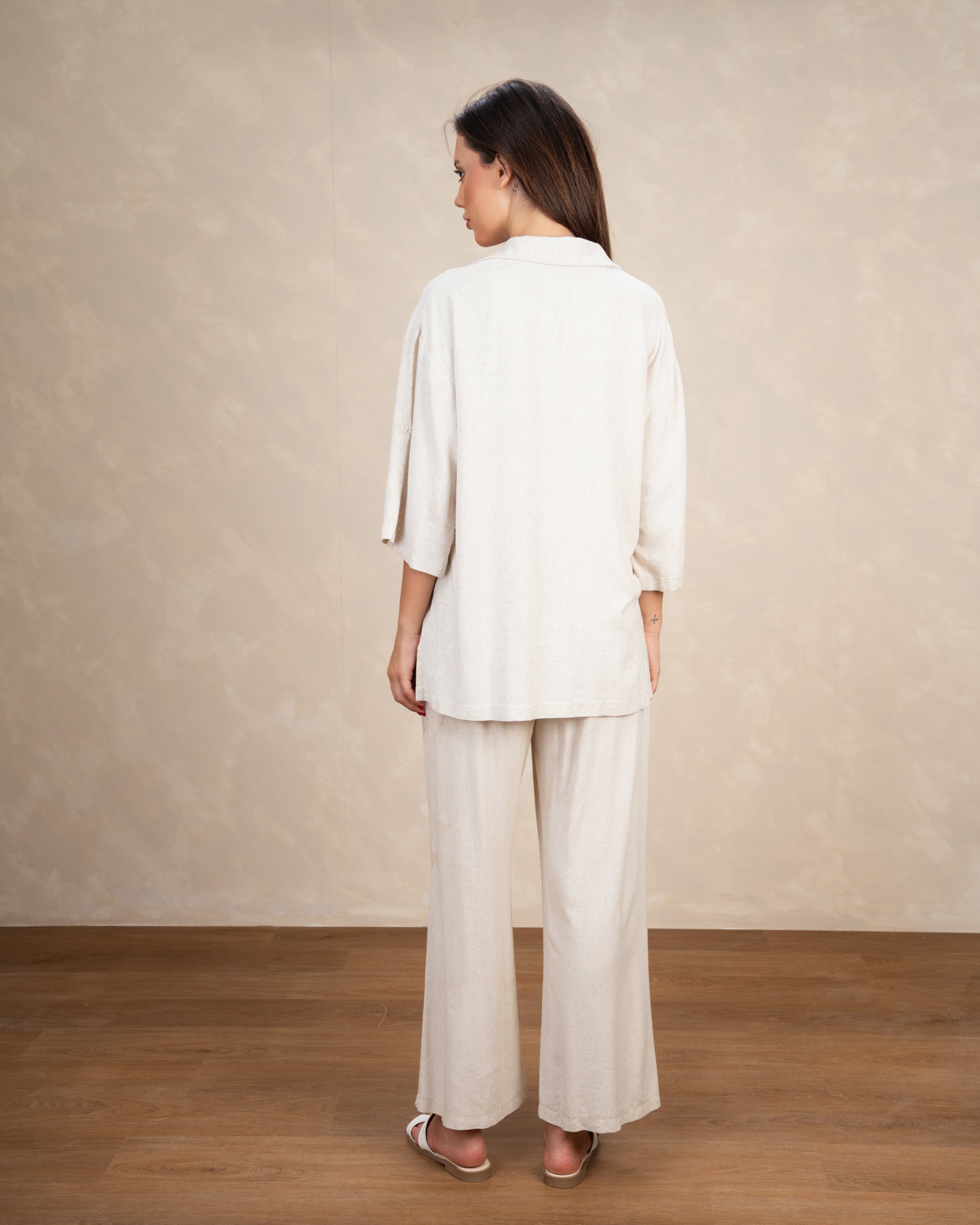 Minimal Linen Blouse With Pocket