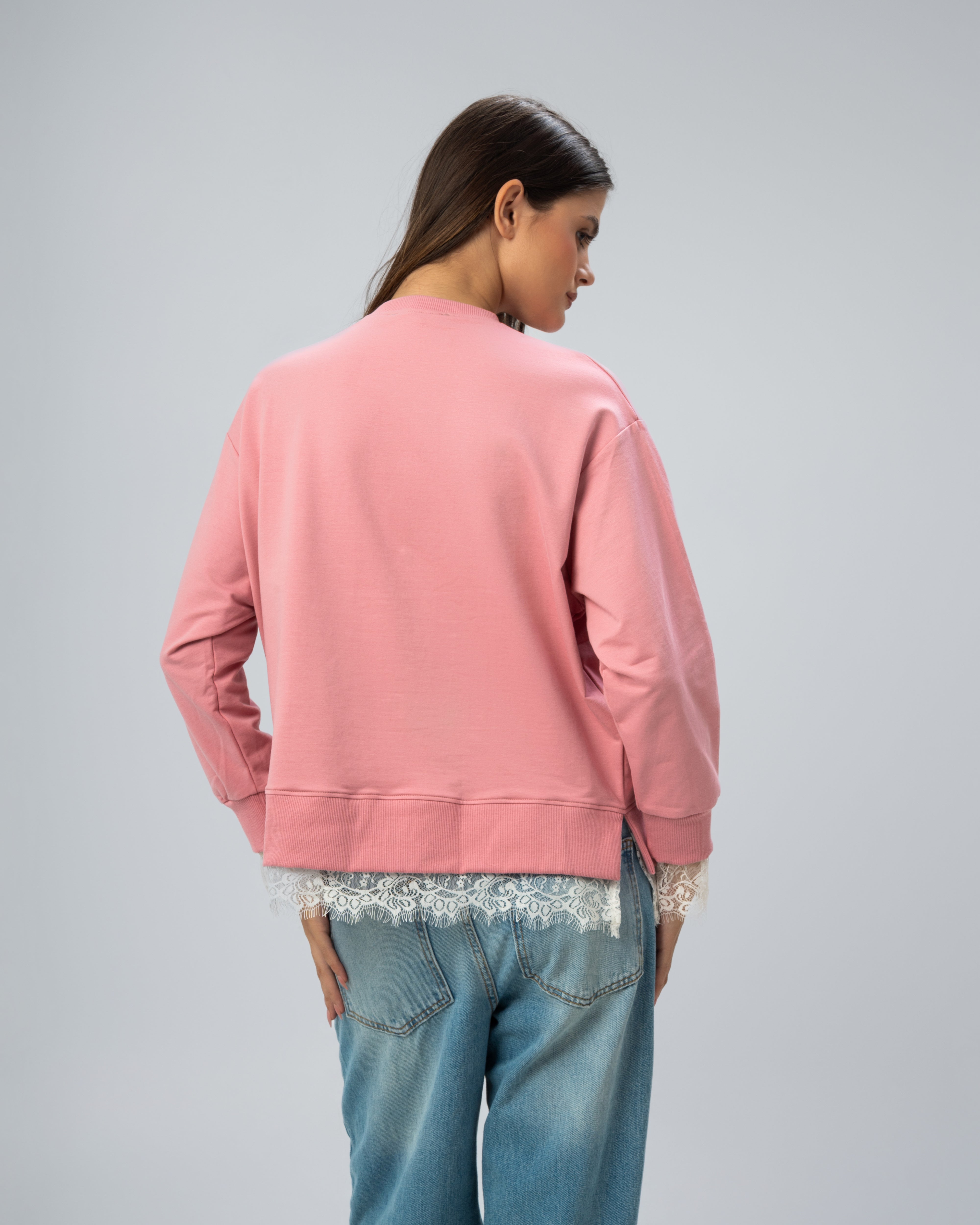 Plain lace sweatshirt