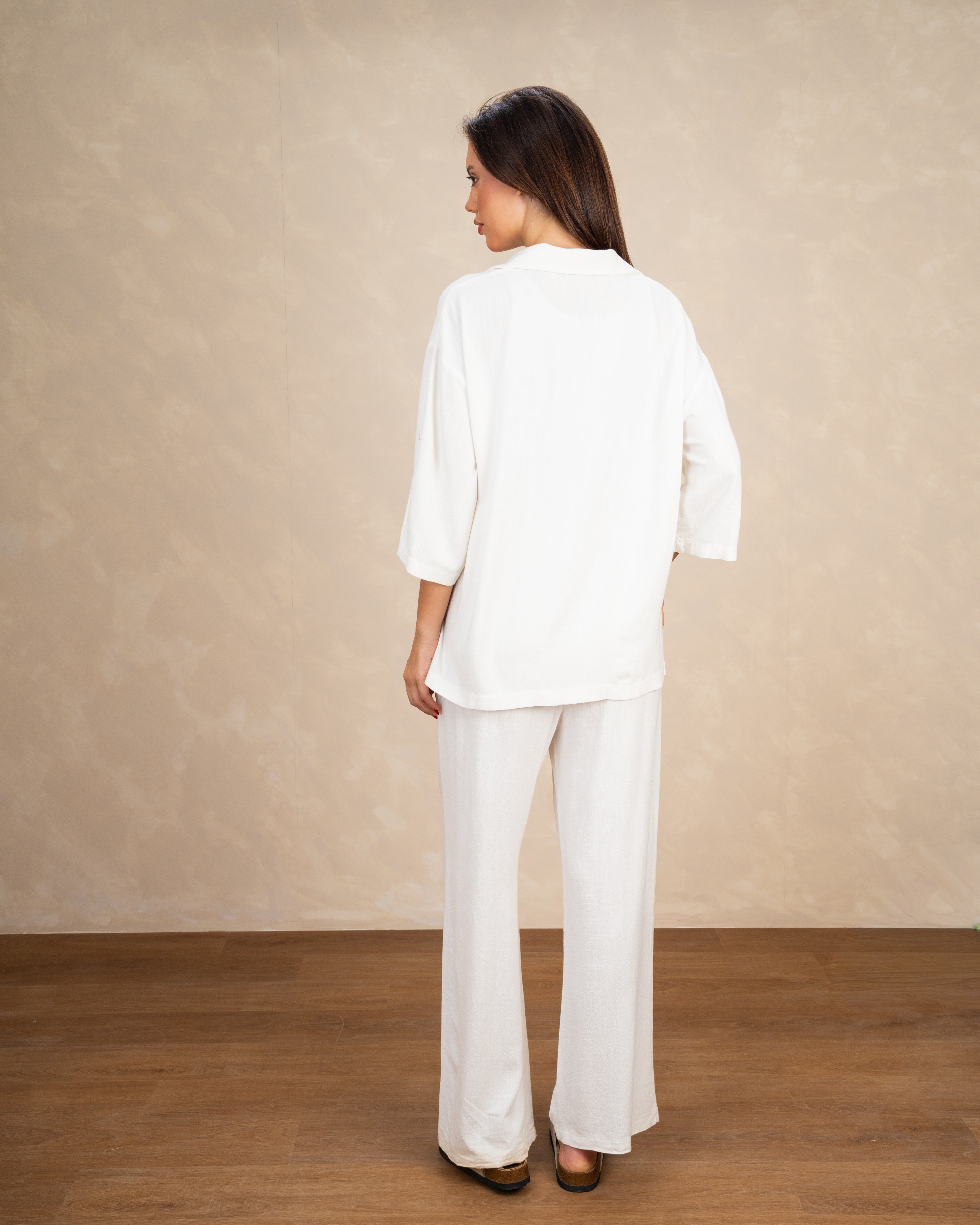 Minimal Linen Blouse With Pocket