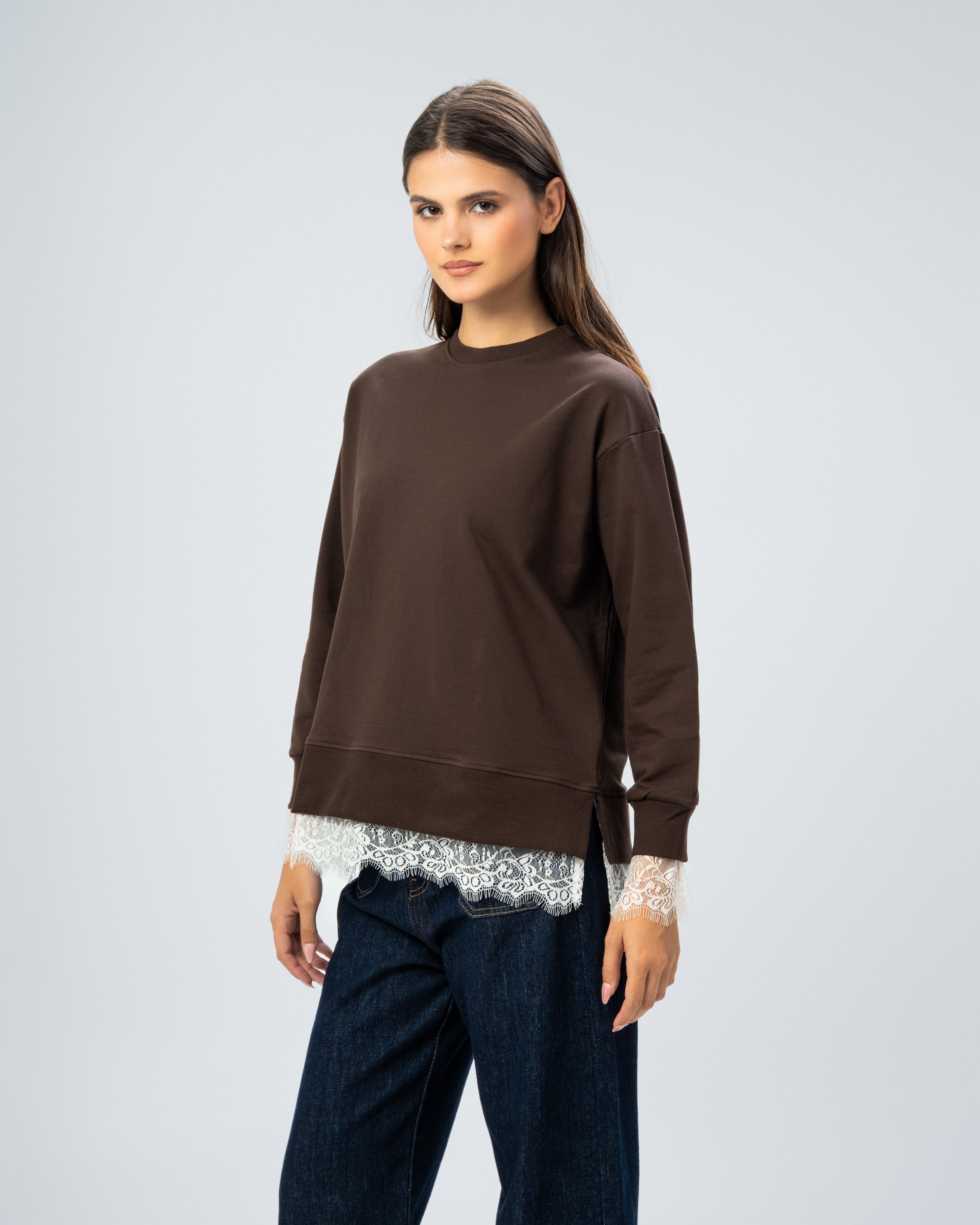 Plain lace sweatshirt